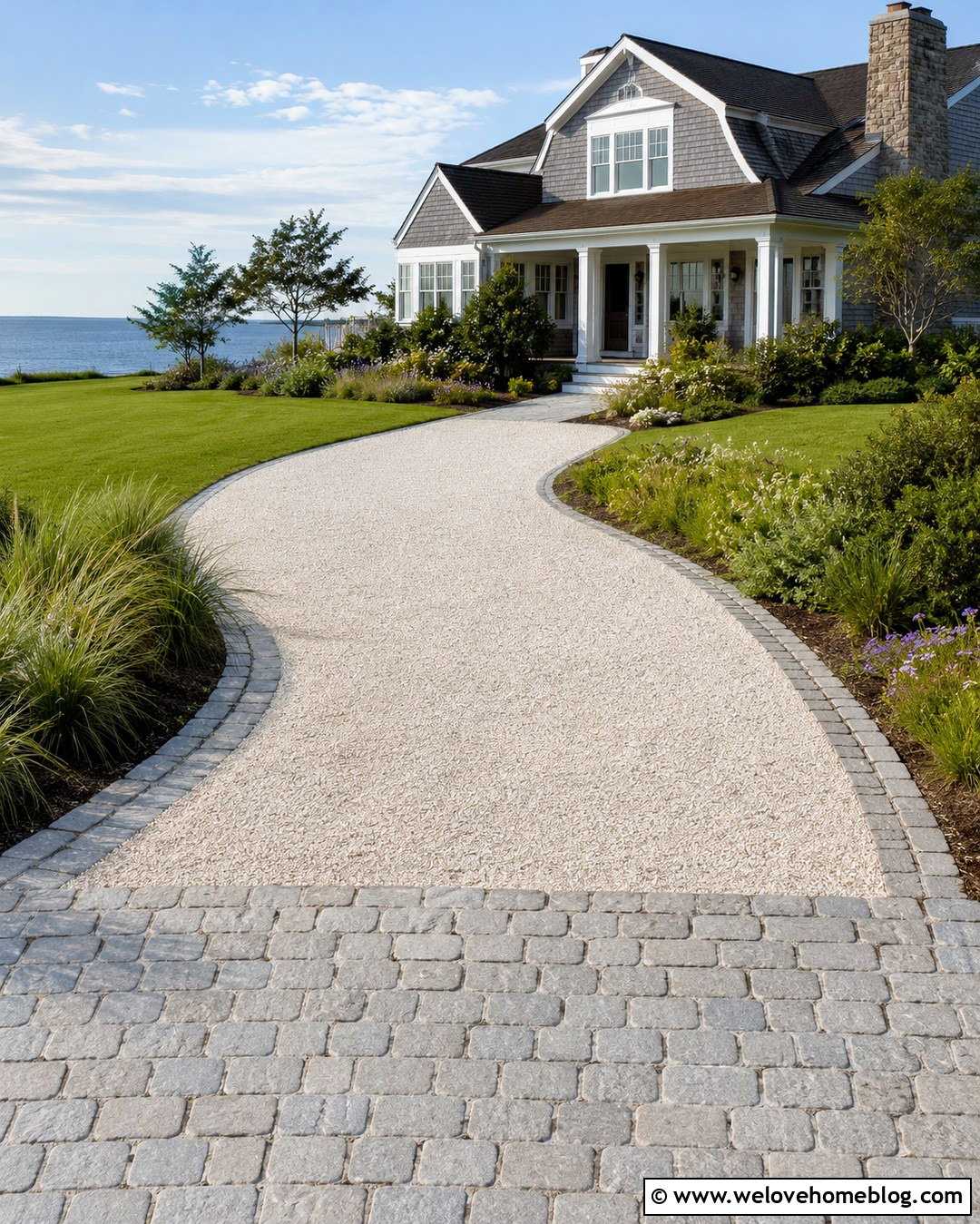 Crushed Shell Driveway With Coastal Planting - 20 Nice Driveway Ideas