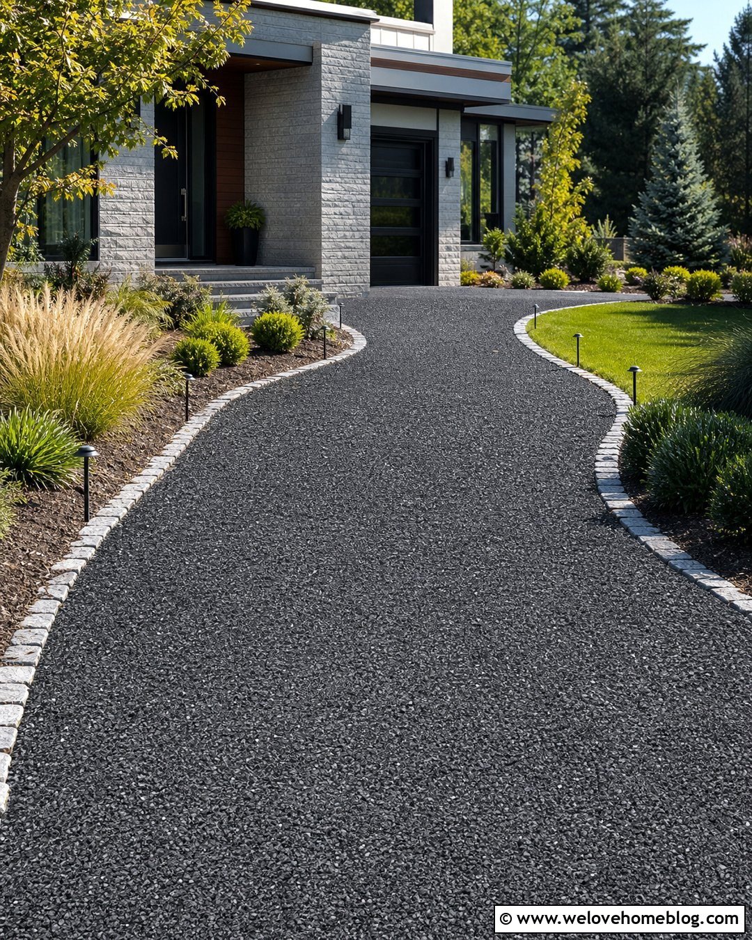 Crushed Stone Driveway With Low Voltage Lighting - 25 Crushed Stone Driveway Ideas