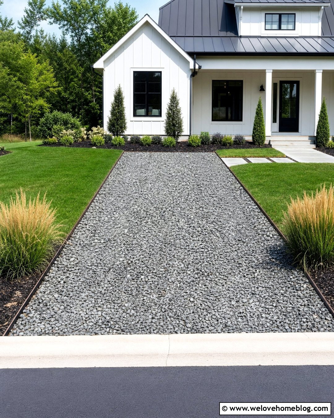 Crushed Stone Driveway With Metal Edging - 20 Budget Friendly Driveway Ideas