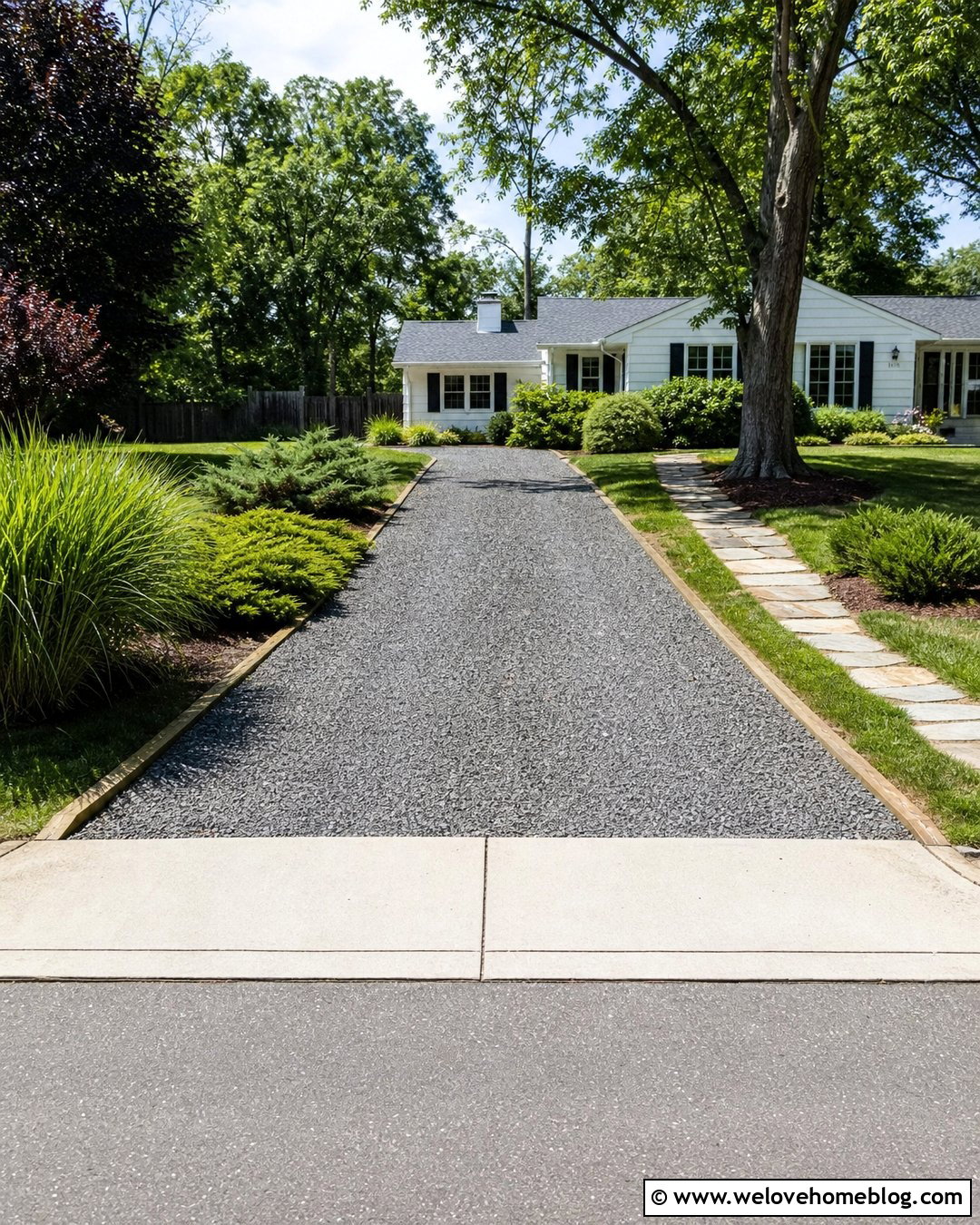 Crushed Stone Driveway With Timber Edging - 20 Driveway Alternatives Cheap Ideas