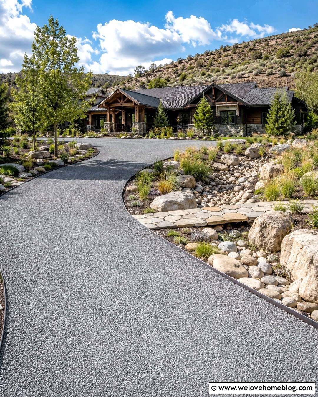 Crusher Run Driveway With Dry Creek Landscaping - 20 Crusher Run Driveway Ideas