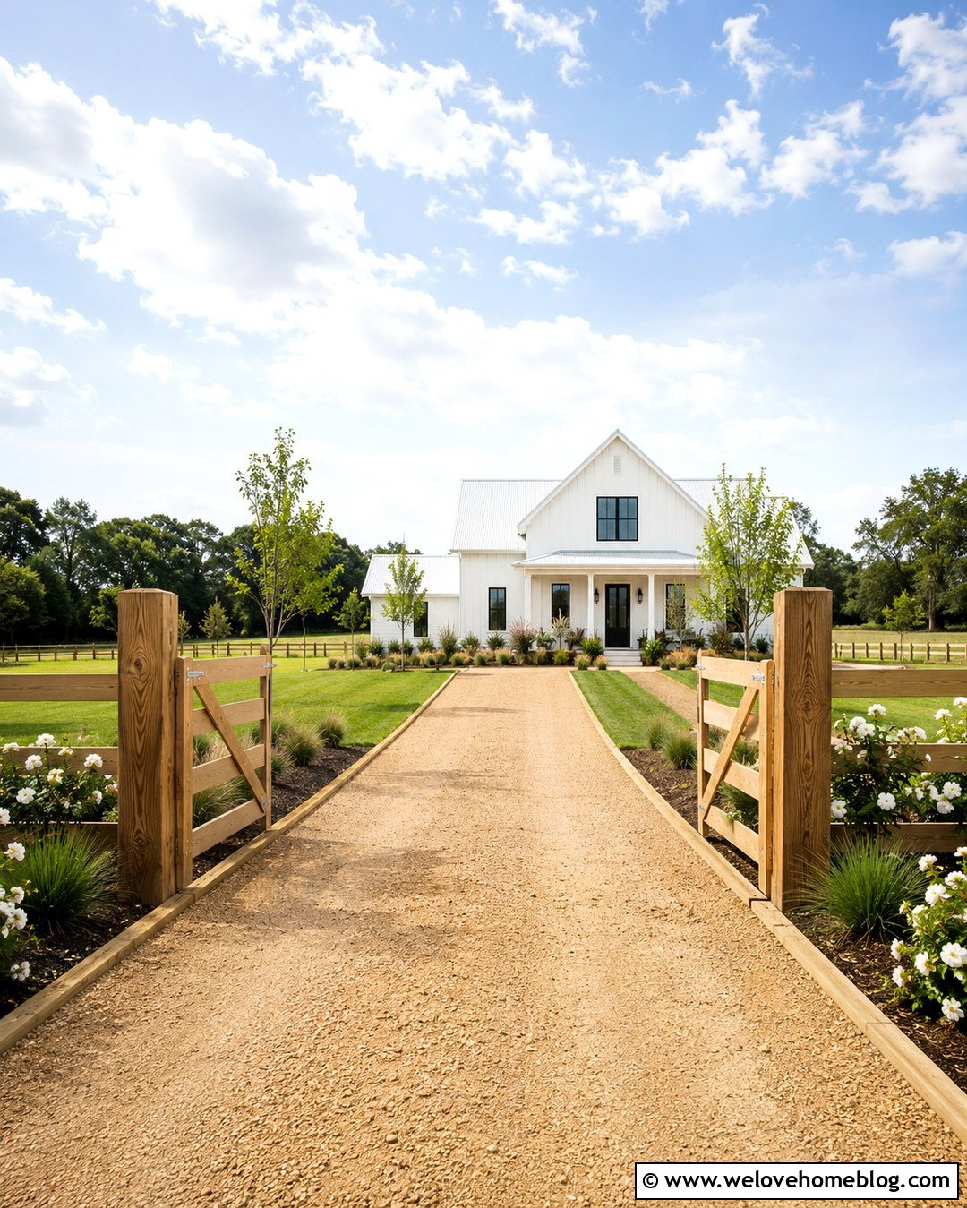 Crusher Run Driveway With Farmhouse Gate - 20 Crusher Run Driveway Ideas