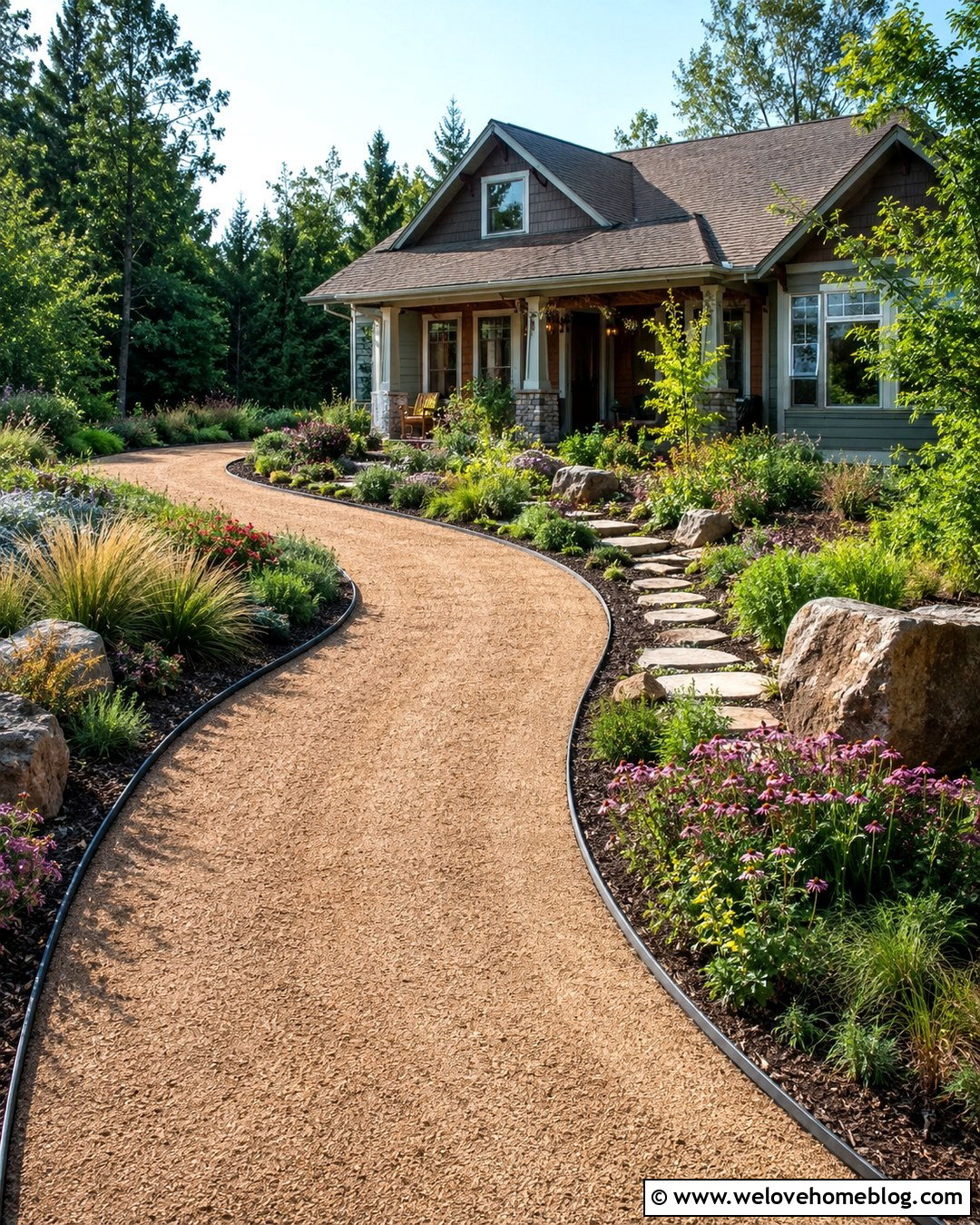 Crusher Run Driveway With Native Plant Borders - 20 Crusher Run Driveway Ideas