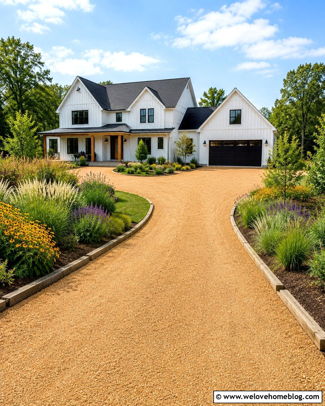 Crusher Run Driveway With Timber Edging - 20 Crusher Run Driveway Ideas
