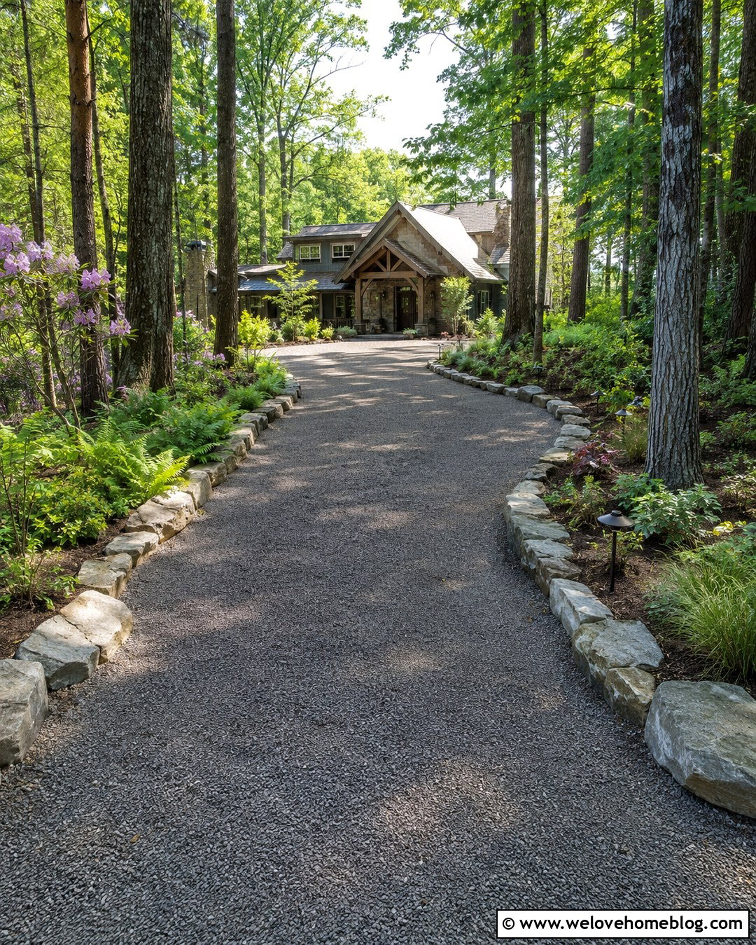 Crusher Run Driveway With Wooded Landscaping - 20 Crusher Run Driveway Ideas