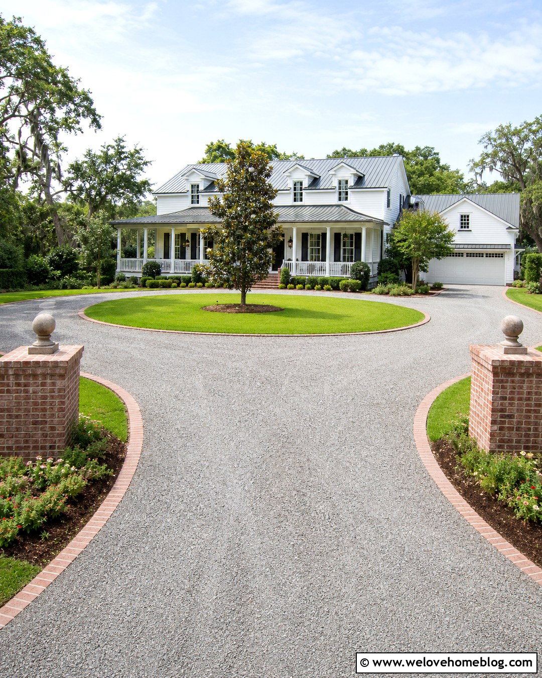 Crusher Run Horseshoe Driveway With Two Entrances - 20 Crusher Run Driveway Ideas
