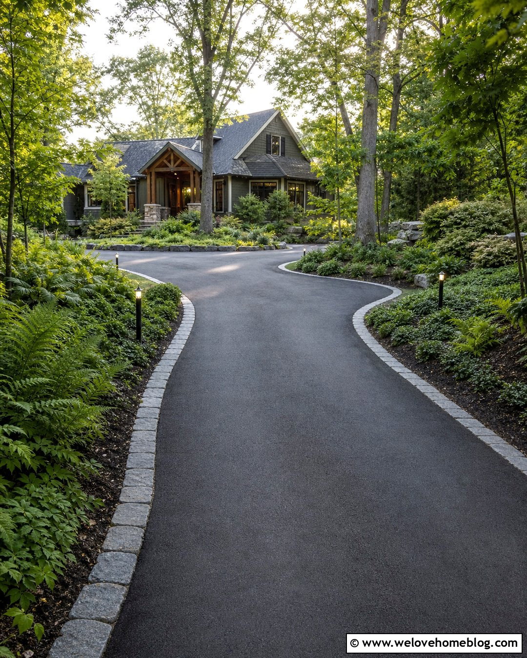 Curved Asphalt Driveway Turnaround - 30 Driveway Turnaround Ideas