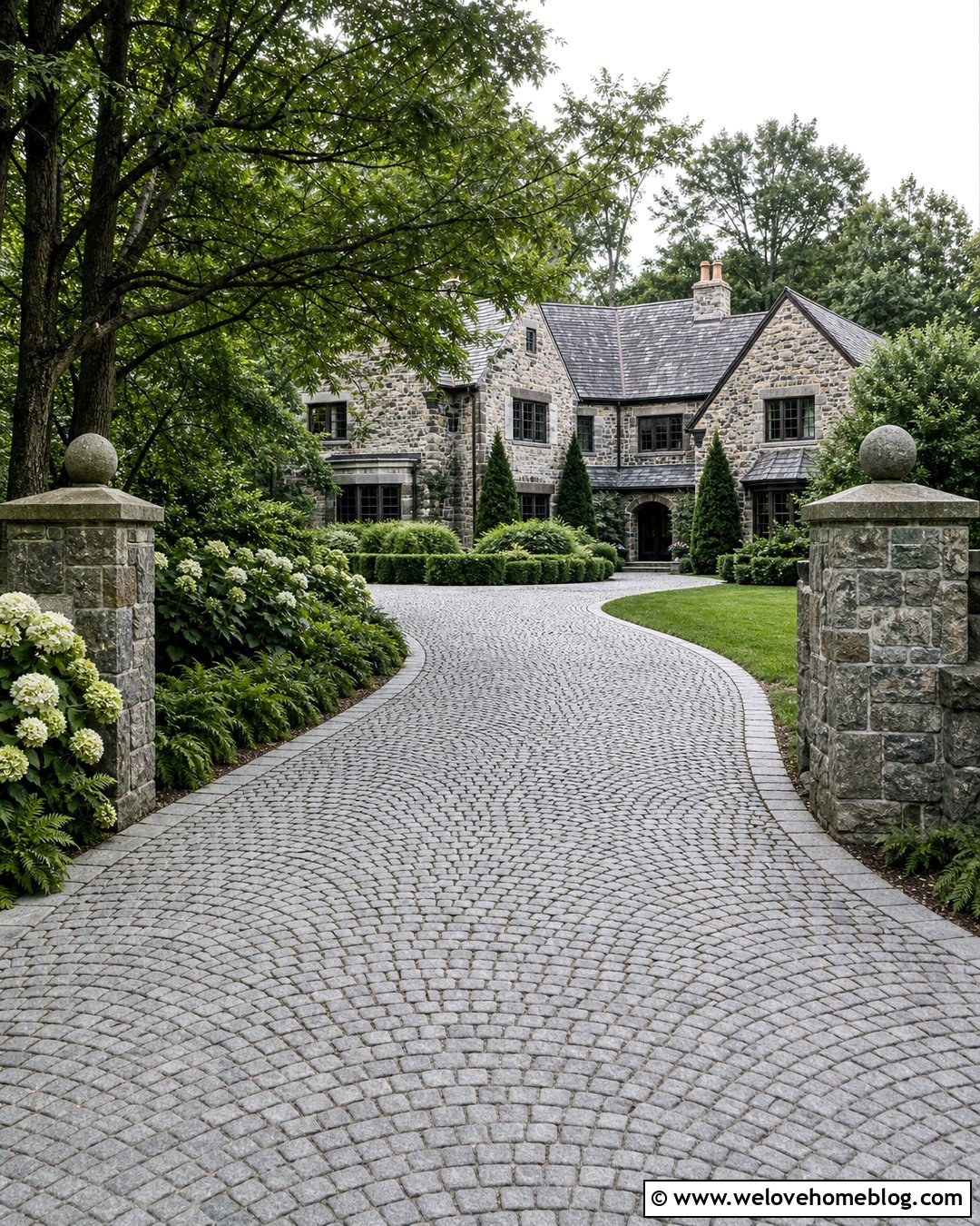 Curved Cobblestone Driveway Layout - 30 Driveway Design Layout Ideas
