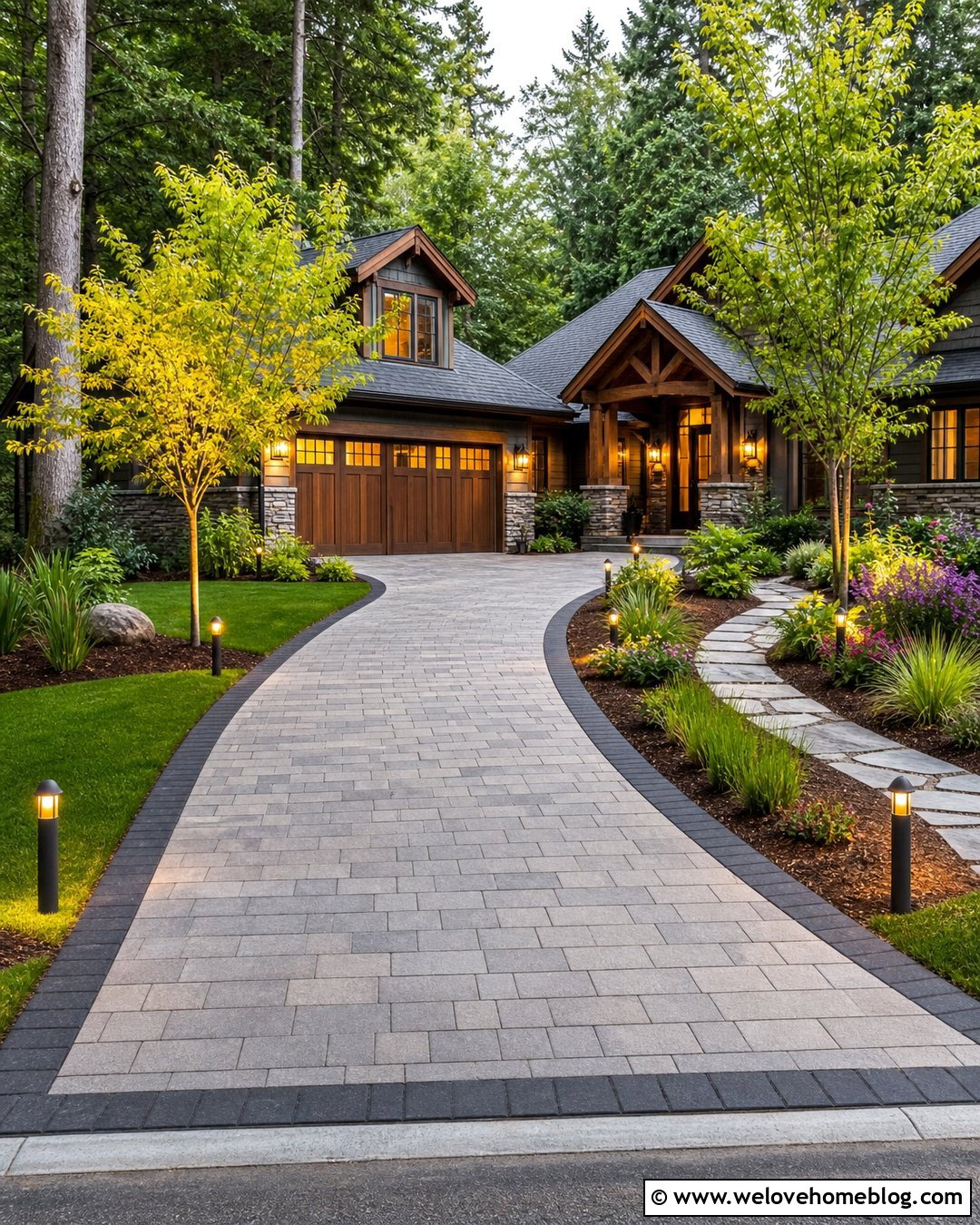 Curved Concrete Paver Driveway - 40 driveway paving ideas