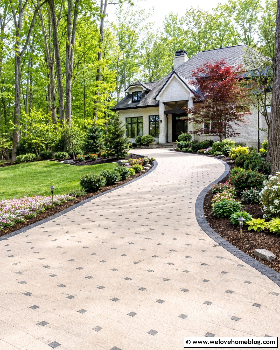 Curved Diamond Driveway - 20 Diamond Driveway Ideas
