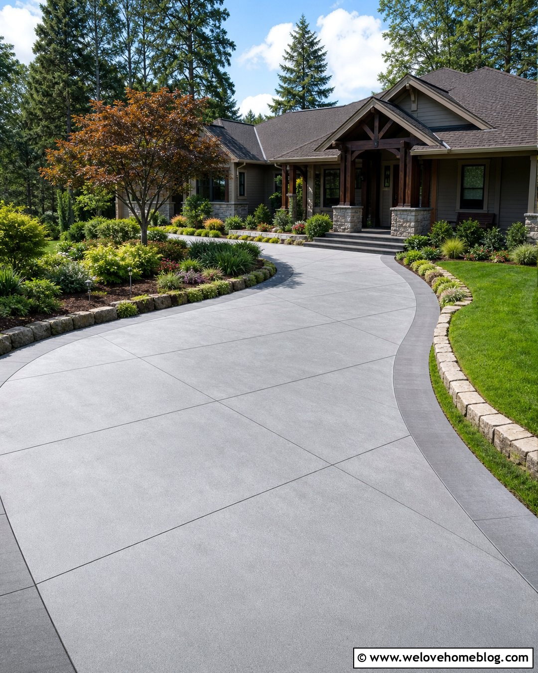 20 Diamond Pattern Concrete Driveway Ideas for Lasting Style