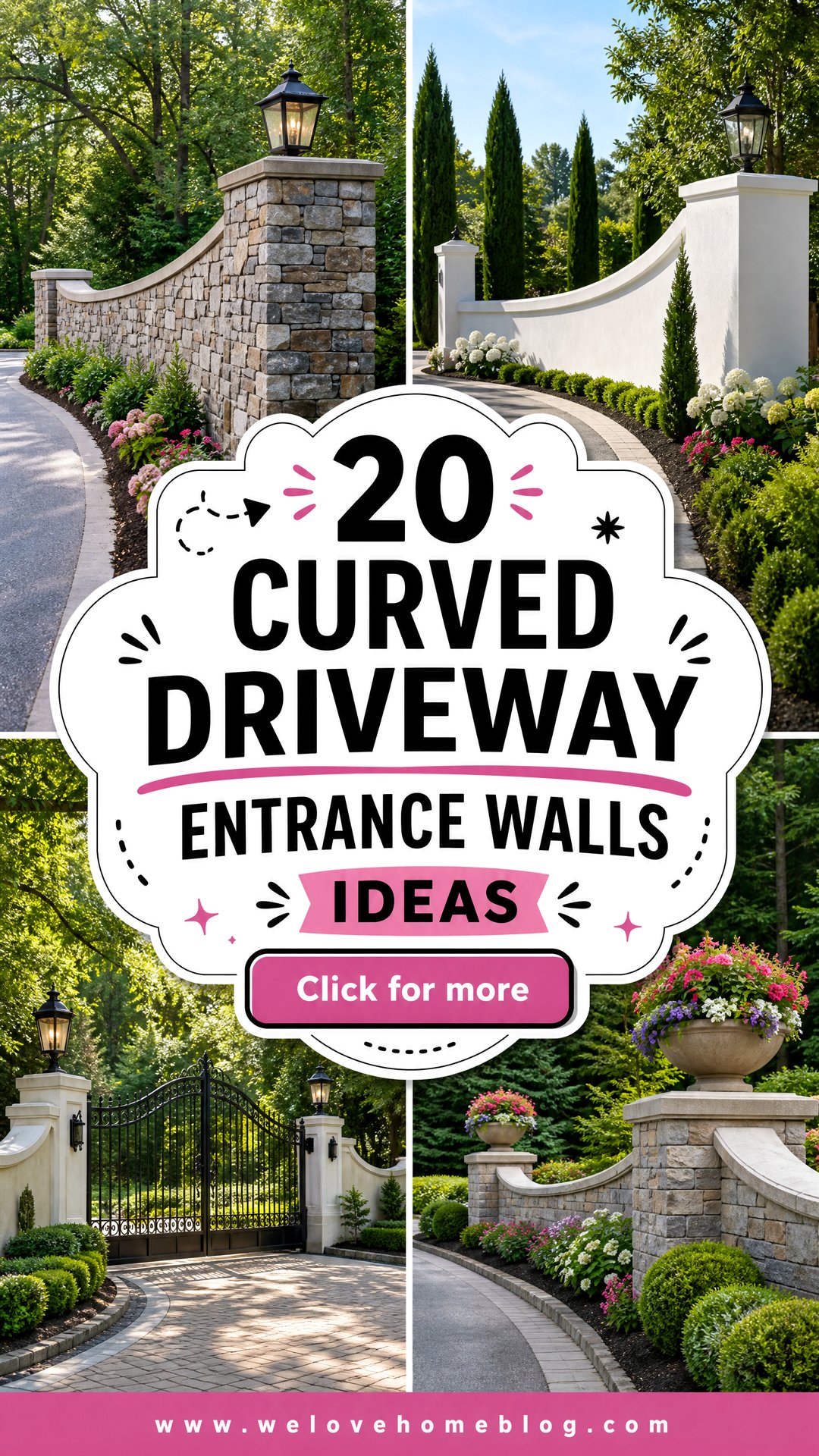 20 Curved Driveway Entrance Walls Ideas With Timeless Style - 20 Curved Driveway Entrance Walls Ideas With Timeless Style