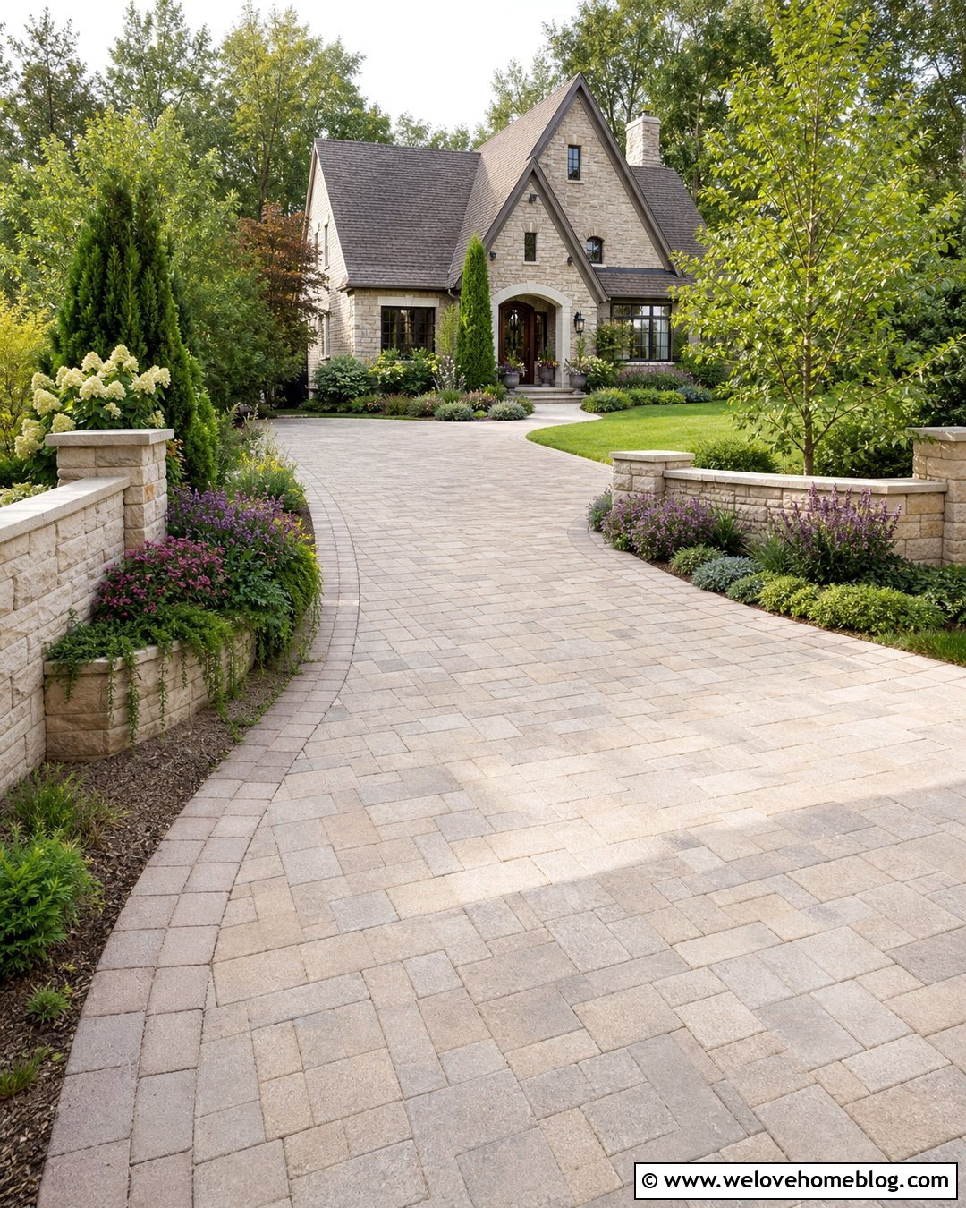 Curved Driveway Entrance Walls With Planters - 20 curved driveway entrance walls ideas