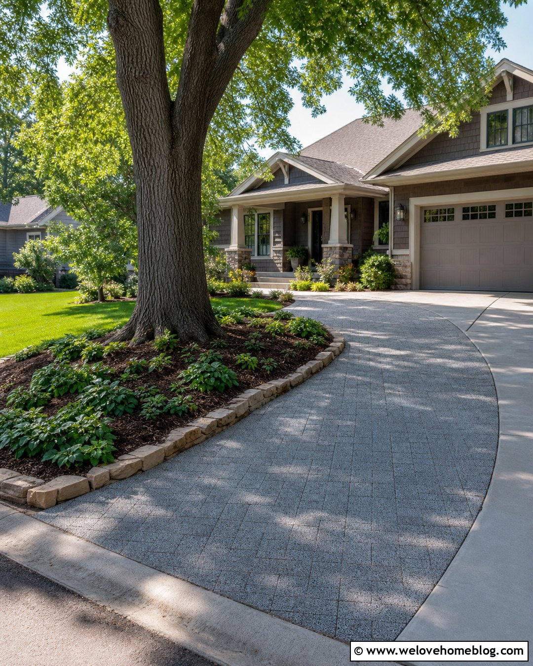 Curved Driveway Extension Around A Tree - 40 widen driveway ideas