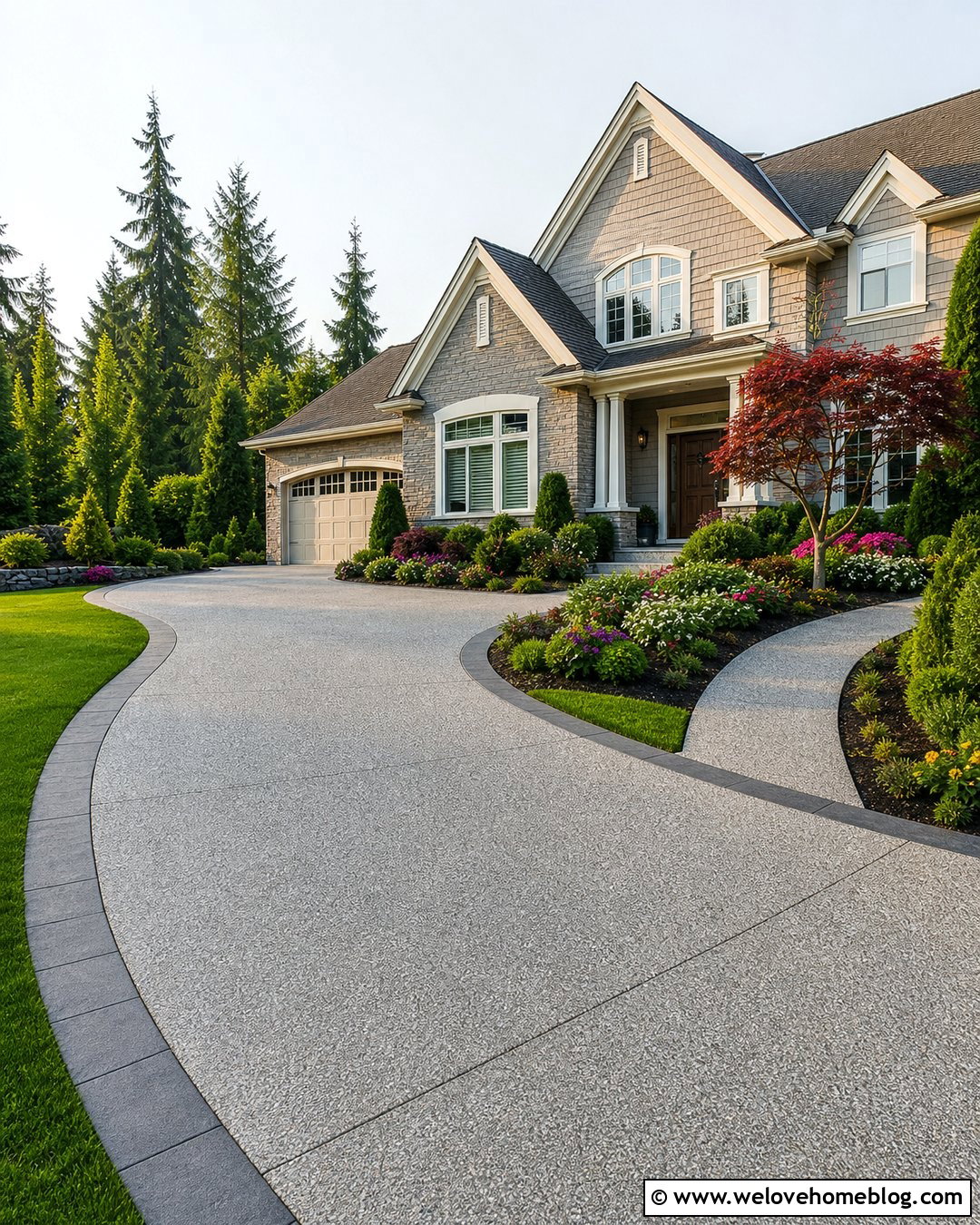 Curved Driveway For A Side Entry Garage - 35 Curved Driveway Ideas