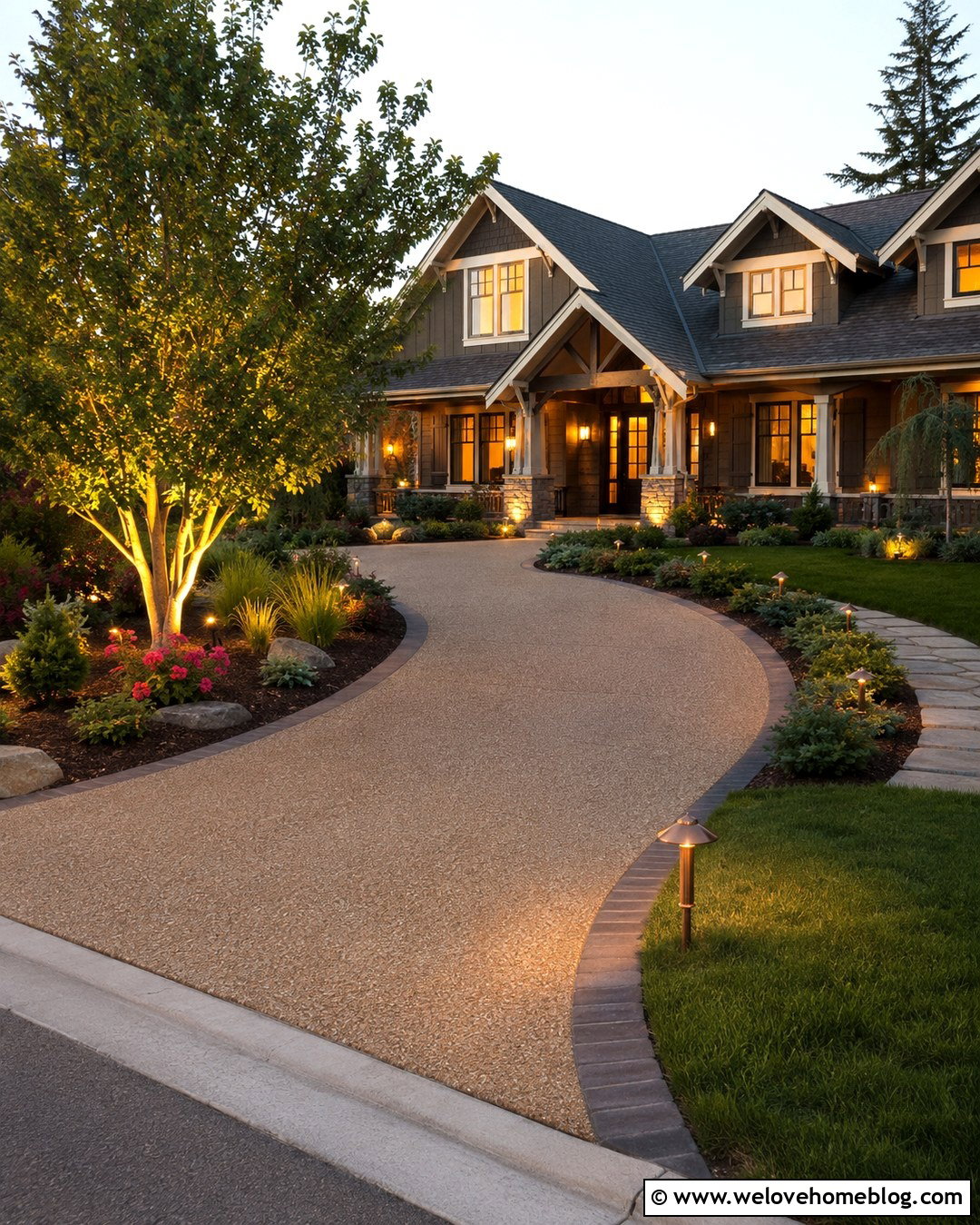 20 Lights in Driveway Ideas for Safe, Modern Nighttime Style