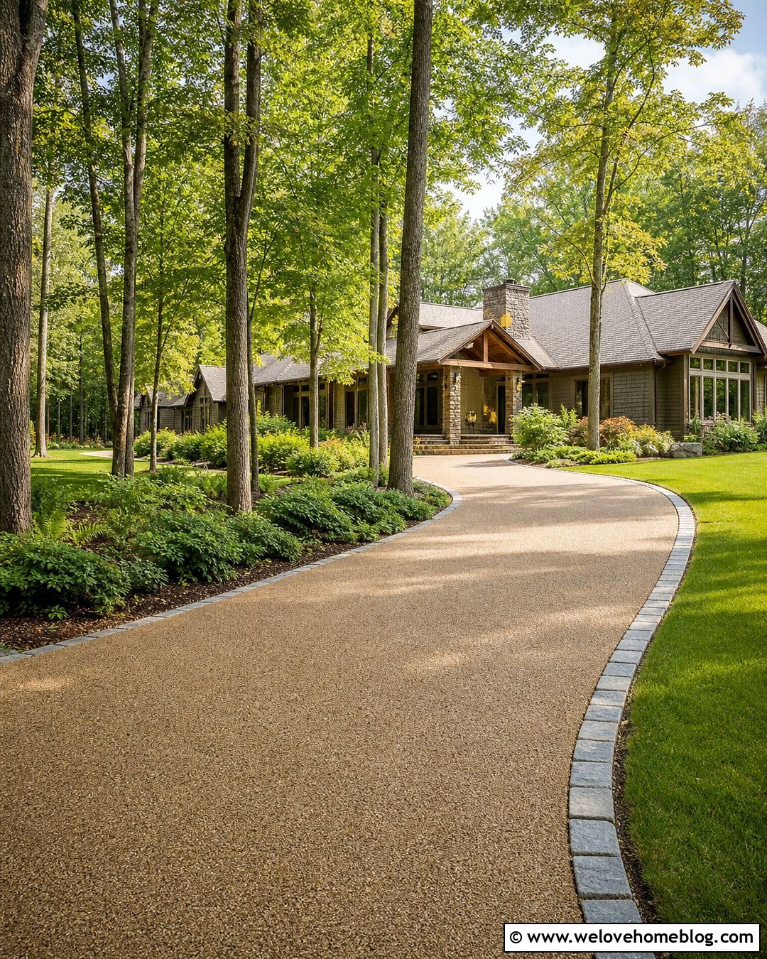 Curved Driveway Landscaping With Trees - 30 driveway landscape ideas