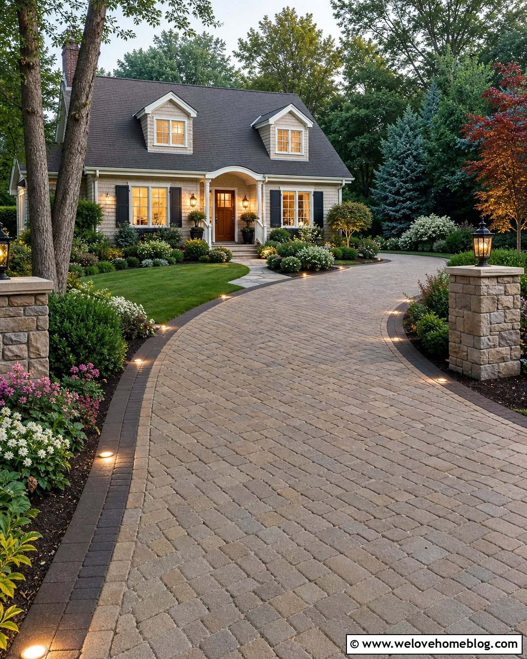 Curved Driveway Paver Lights - 20 Driveway Paver Lights Ideas
