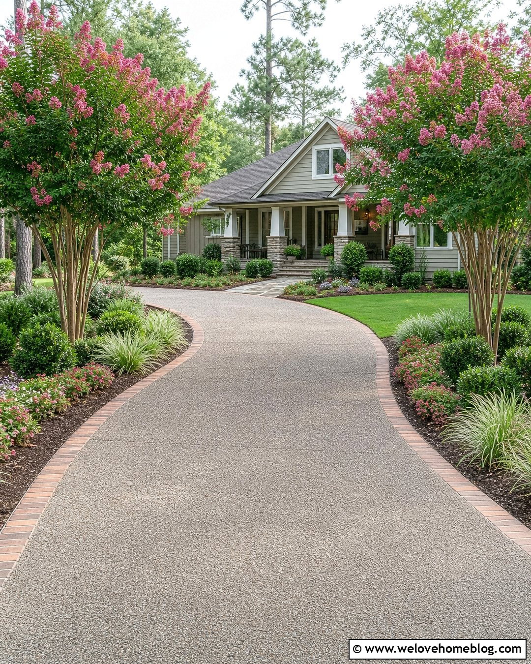 Curved Driveway With Crepe Myrtle Trees - 20 crepe myrtle trees lining driveway ideas
