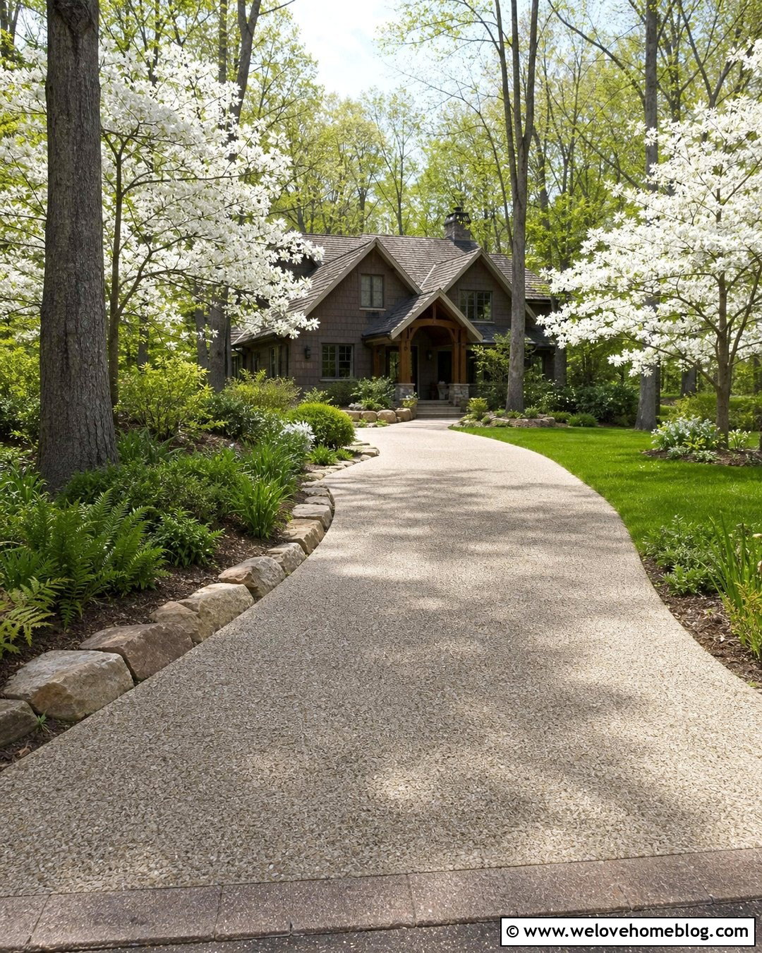 Curved Driveway With Dogwood Trees On Both Sides - 25 Driveway With Trees On Both Sides Ideas