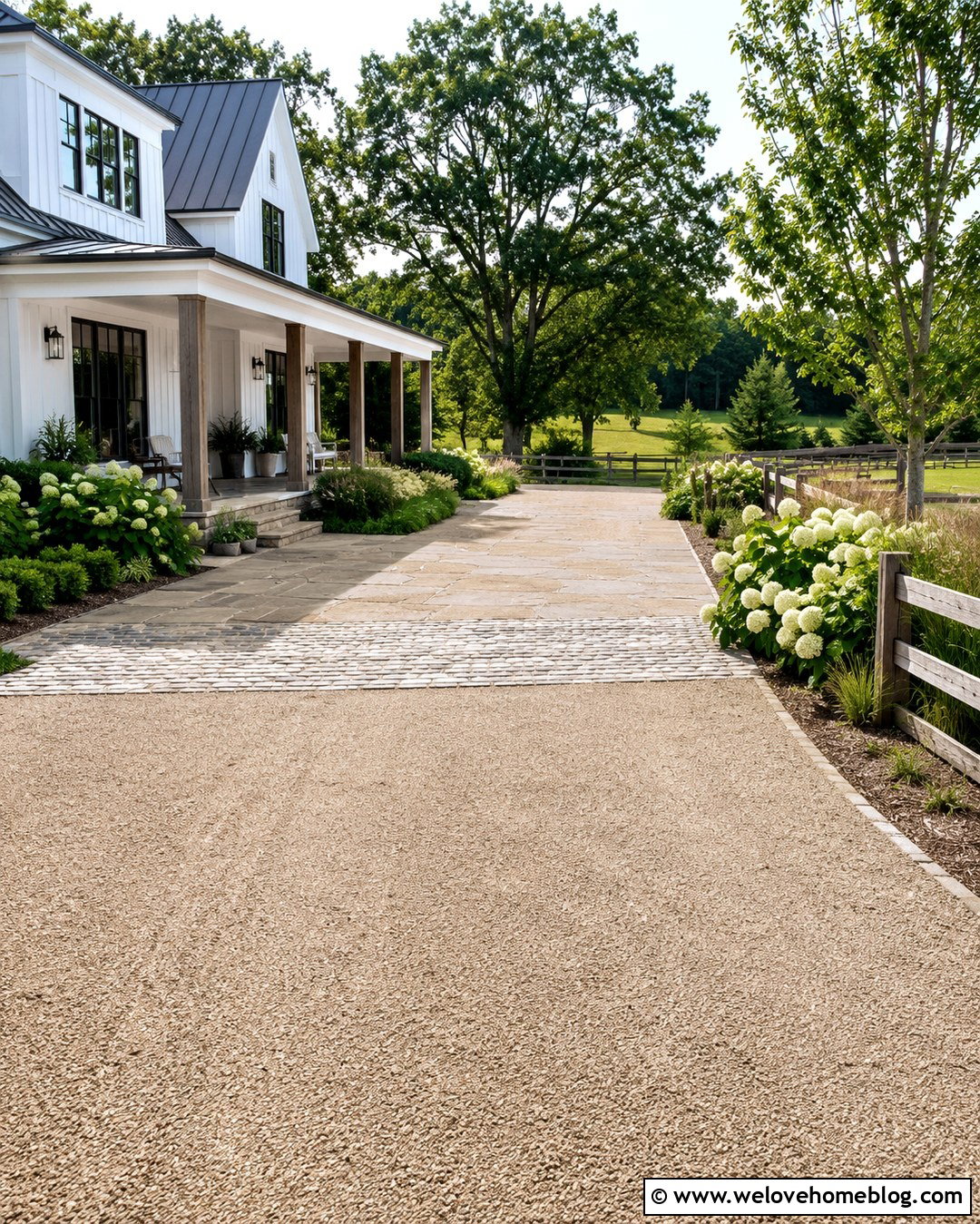 Curved Flagstone Driveway With Native Landscaping - 20 natural flagstone driveway ideas