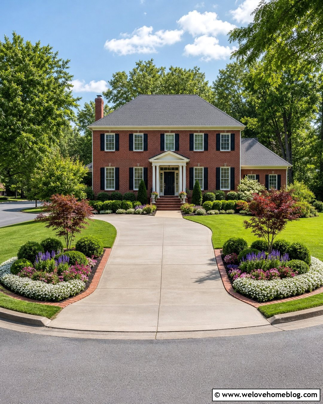 Curved Flower Bed Driveway Entrance - 35 End Of Driveway Landscaping Ideas