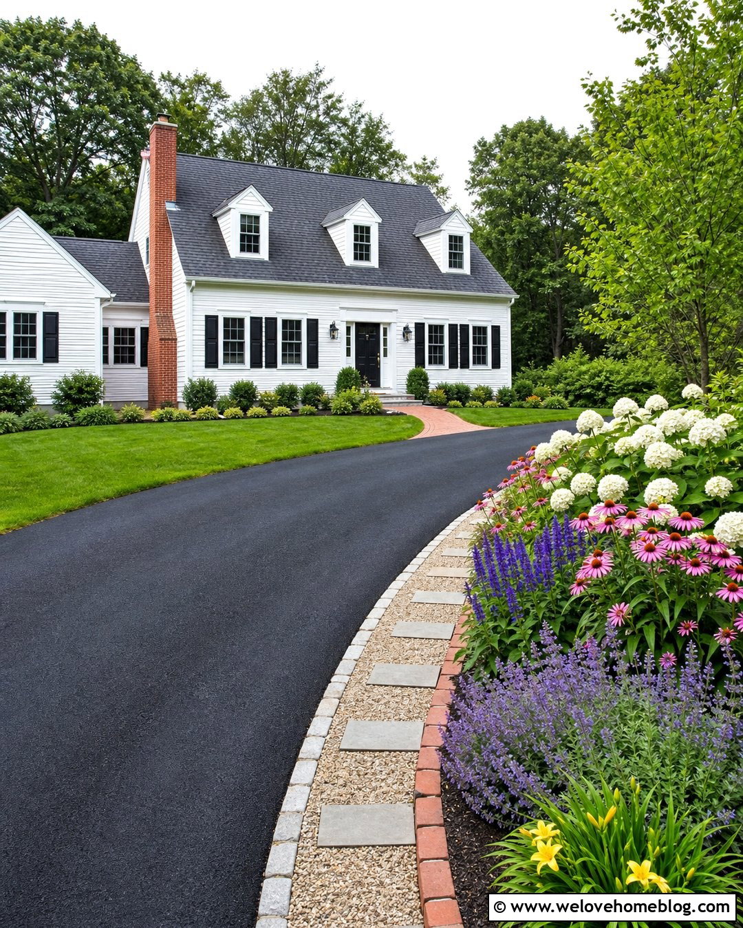 Curved Flower Bed Next To Asphalt Driveway - 20 Garden Bed Next To Driveway Ideas