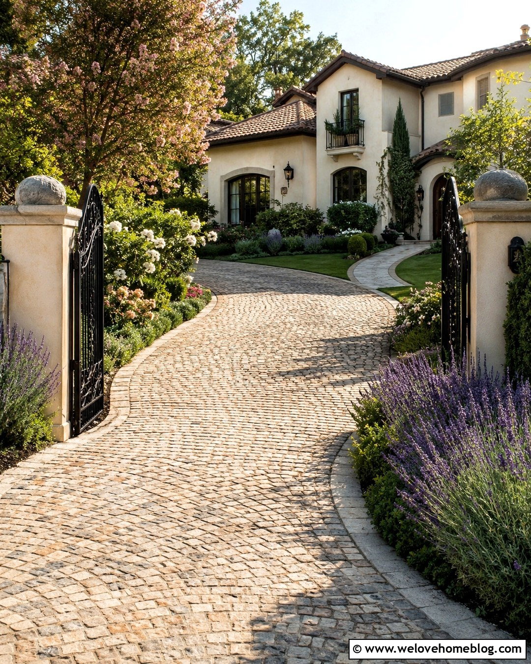 Curved Gate Pillars With Arched Gate - 20 gate pillars driveway entrance ideas