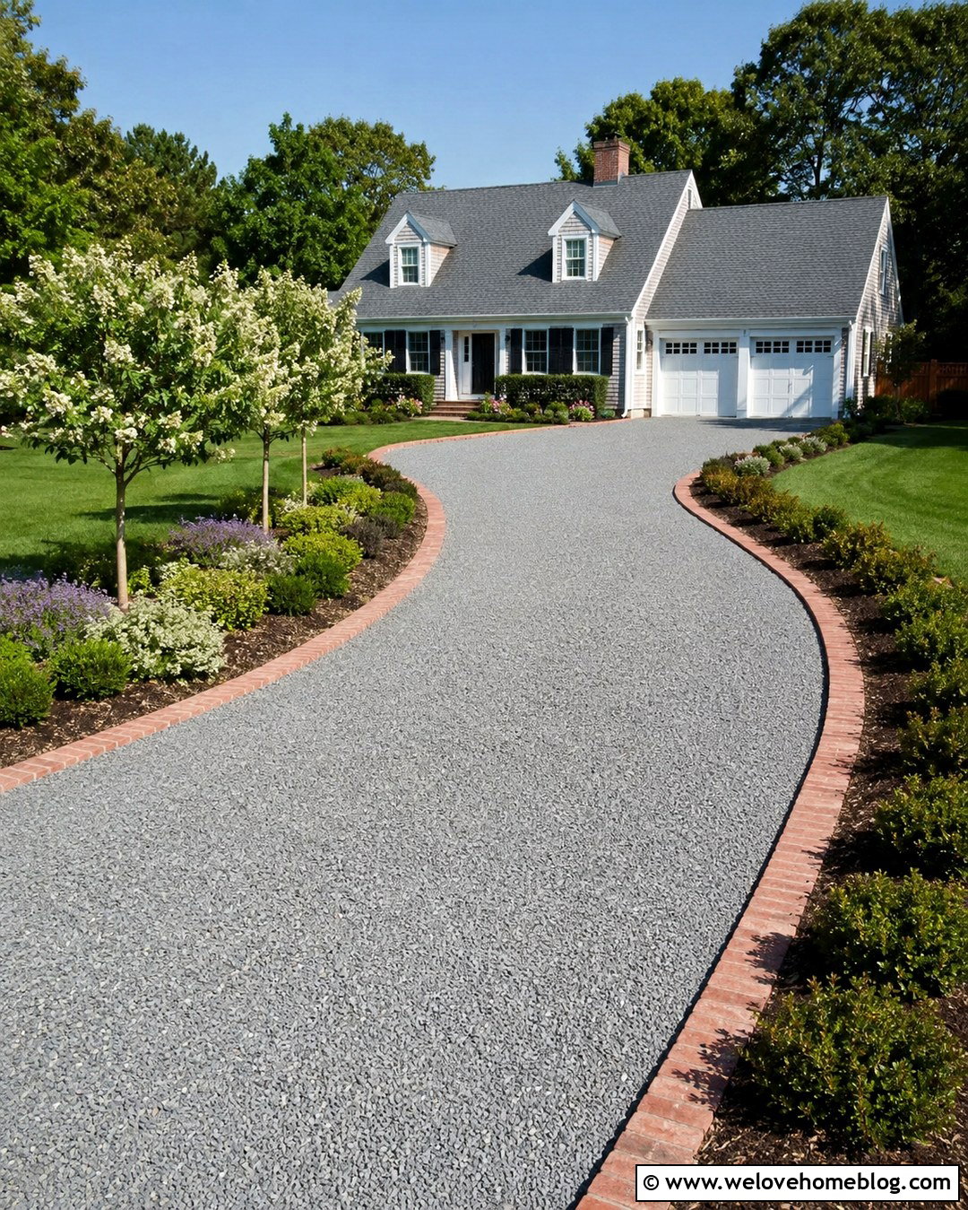 Curved Geocell Driveway With Brick Borders - 20 Geocell Driveway Ideas