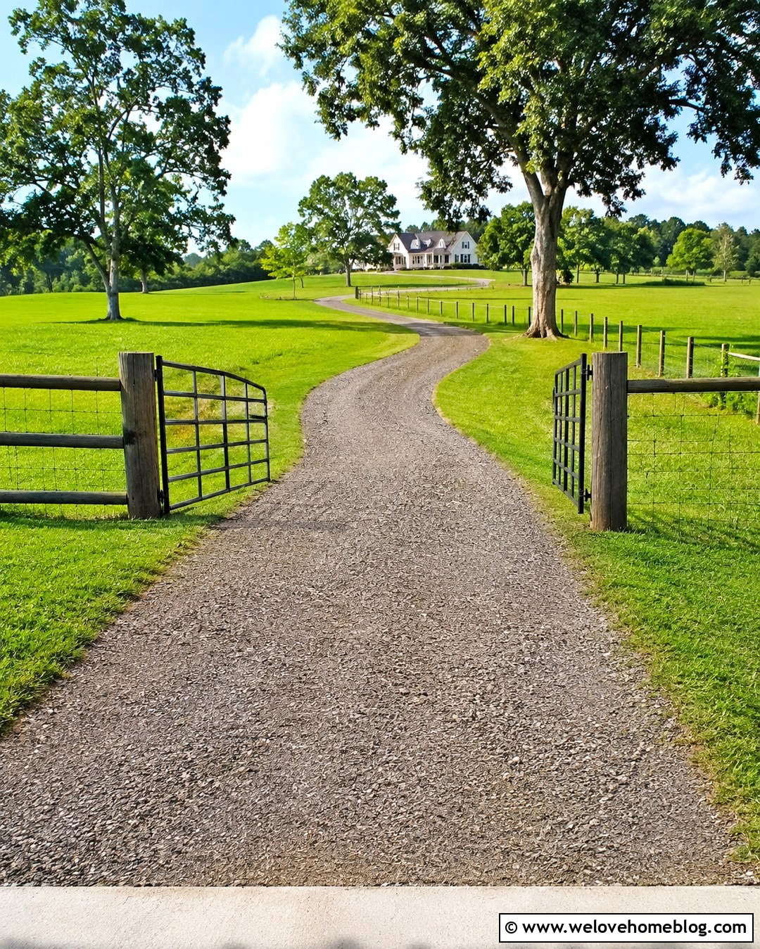 Curved Gravel Driveway Through Pasture - 20 farm roads driveways ideas