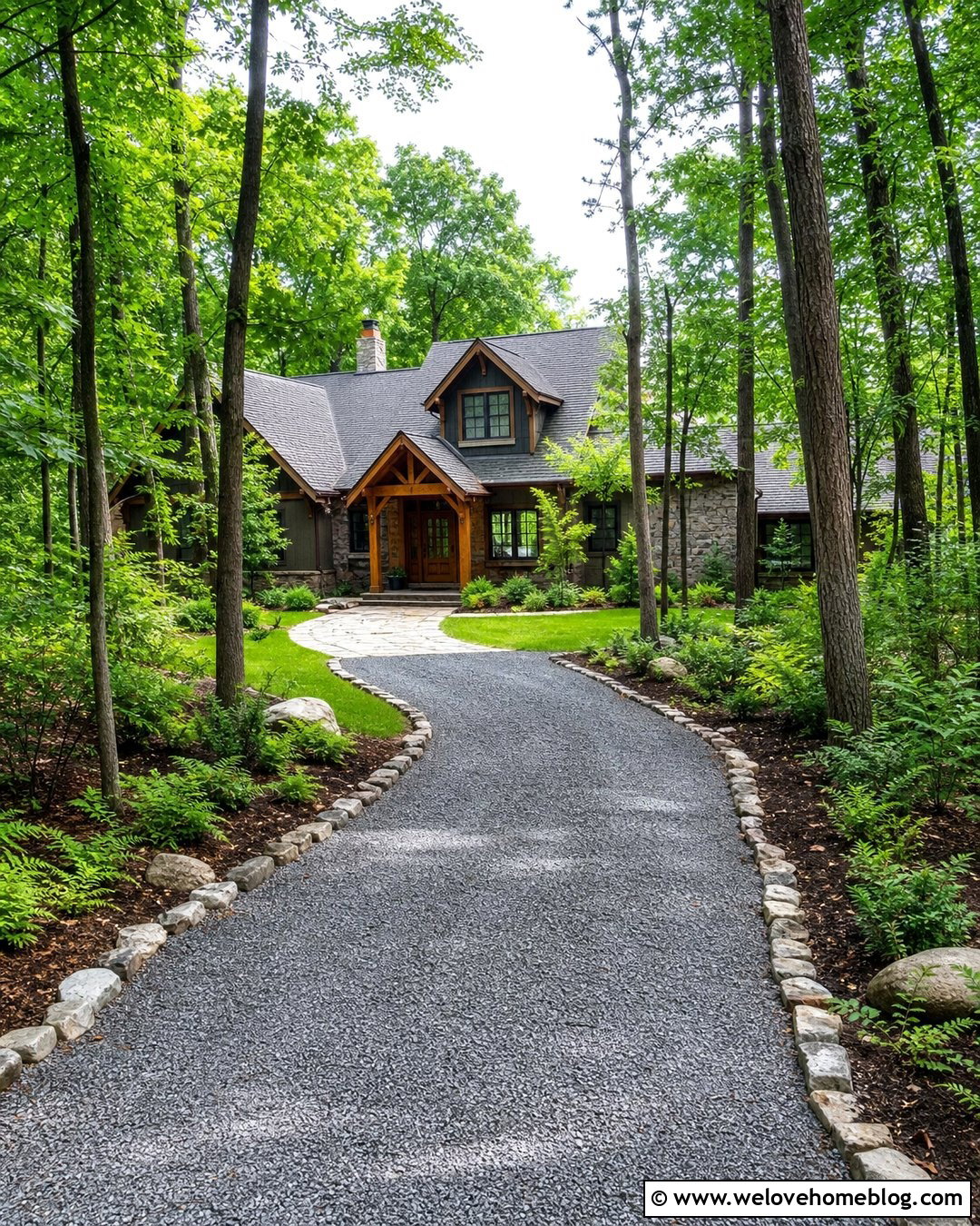 Curved Gravel Driveway Through The Woods - 20 driveway through the woods ideas