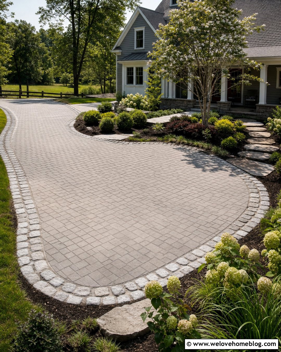 Curved Guest Driveway Parking Pad - 25 Driveway Parking Pad Ideas