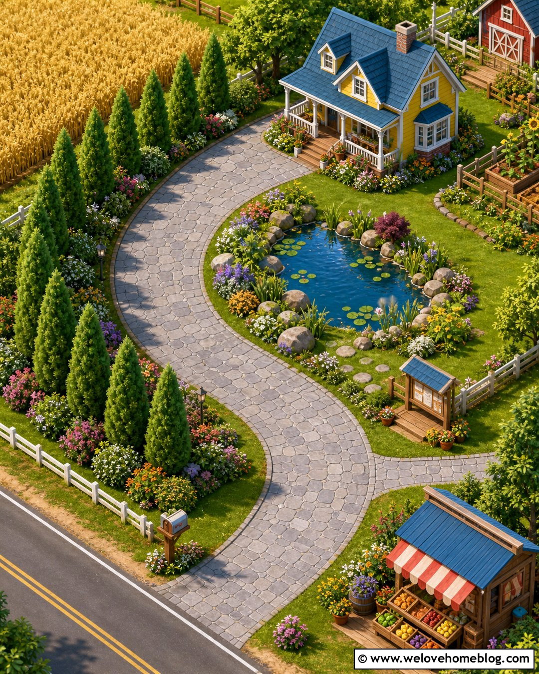Curved Hay Day Driveway - 25 Hay Day Driveway Design Ideas