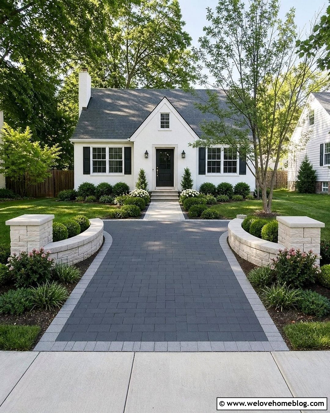 Curved Low Stone Wall For Small Driveway - 20 Curved Stone Wall Driveway Entrance Ideas