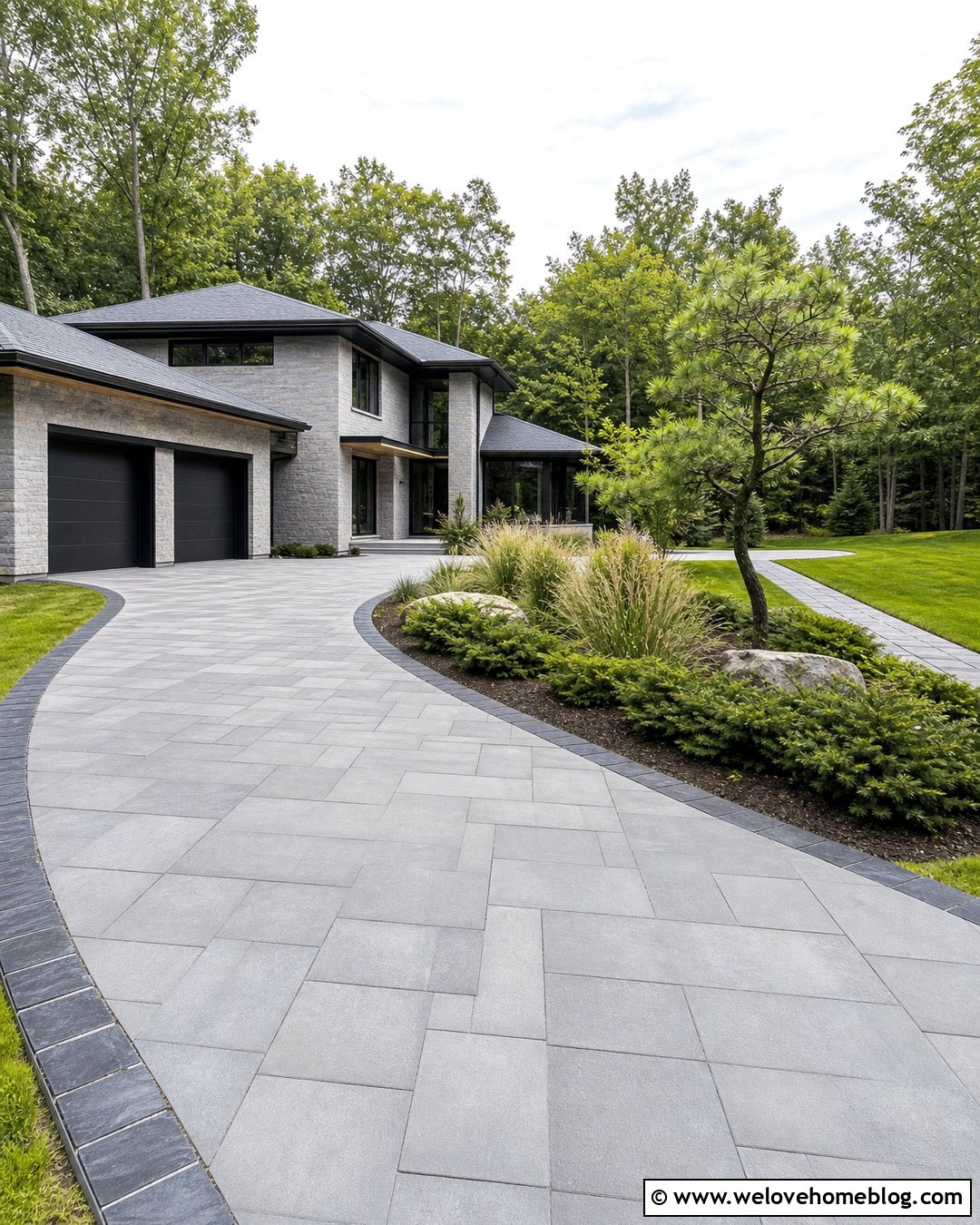 Curved Modern Driveway - 45 modern driveway ideas