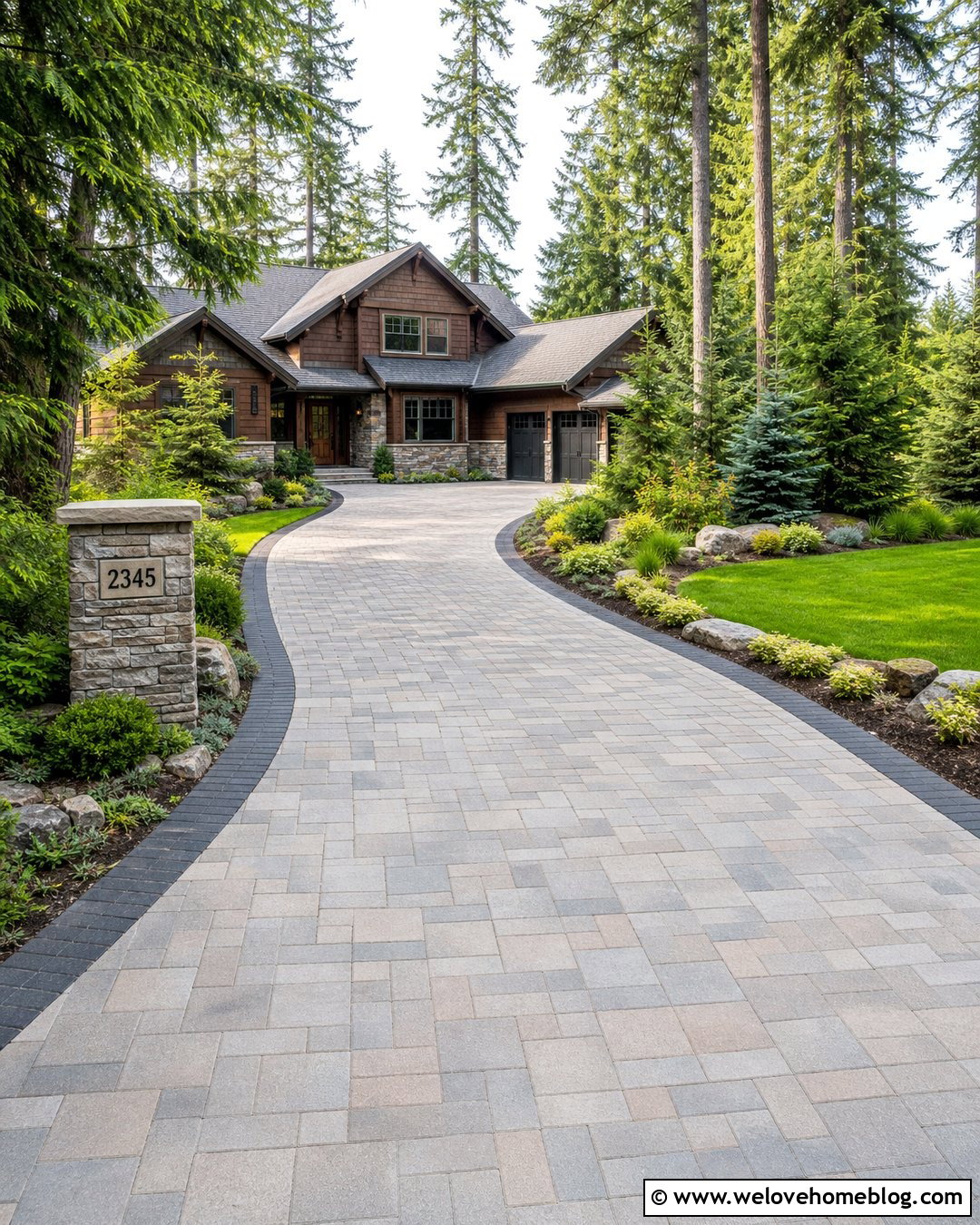 Curved Paver Driveway - 40 driveway pavers ideas