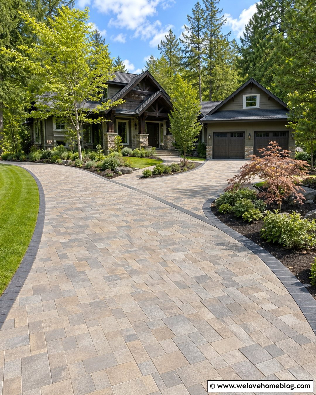 Curved Paver Driveway - 20 driveway pavers ideas