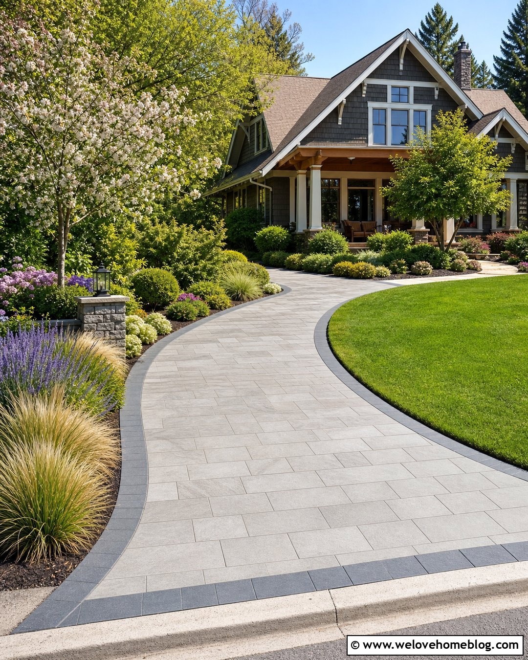 Curved Porcelain Driveway - 20 Porcelain Driveway Ideas