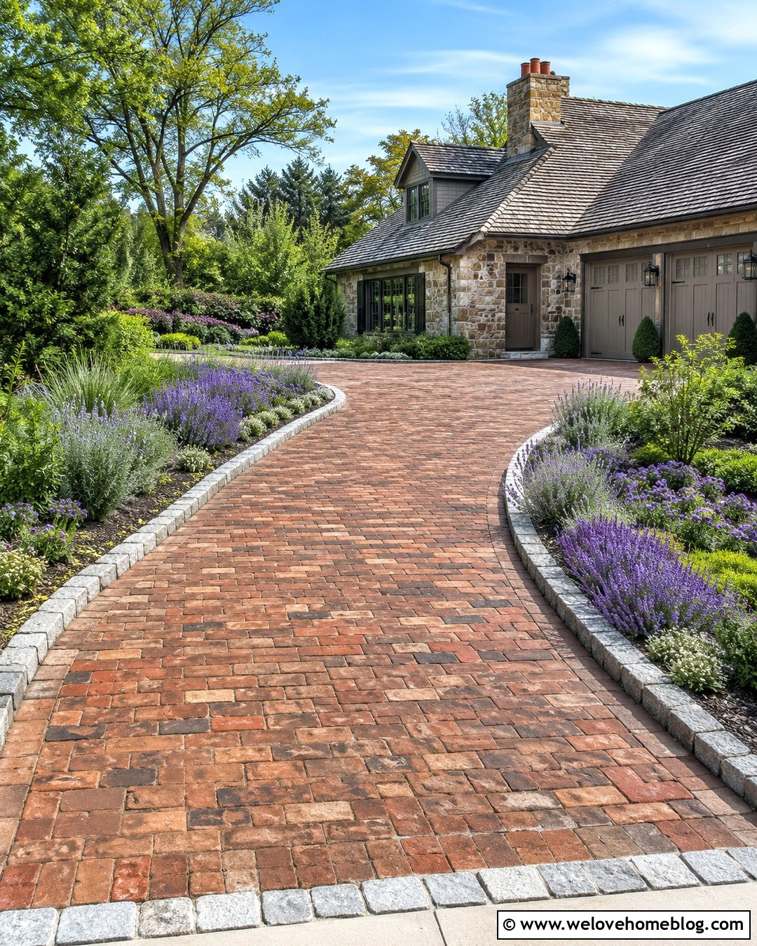 Curved Reclaimed Brick Driveway - 20 Reclaimed Brick Driveway Ideas