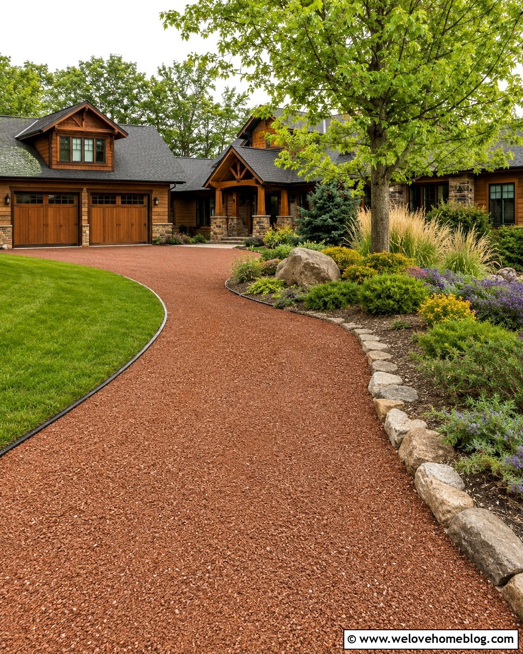 Curved Red Gravel Driveway - 20 Red Gravel Driveway Ideas