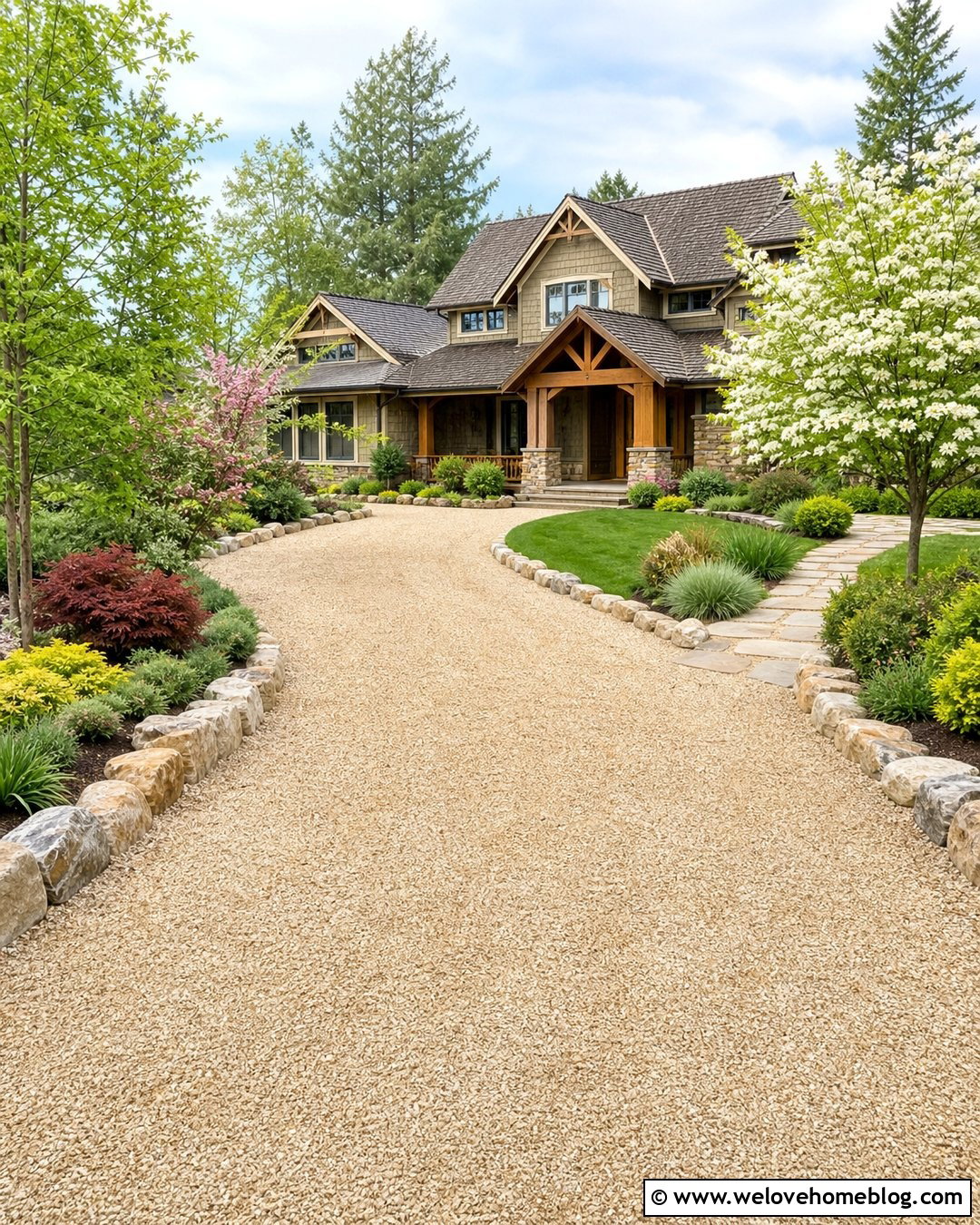 Curved Rock Driveway