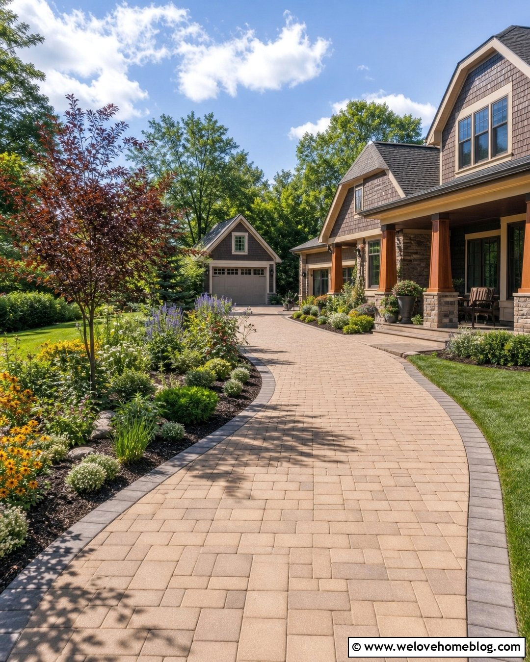 Curved Side Driveway With Garden Border - 35 Side Driveway Ideas