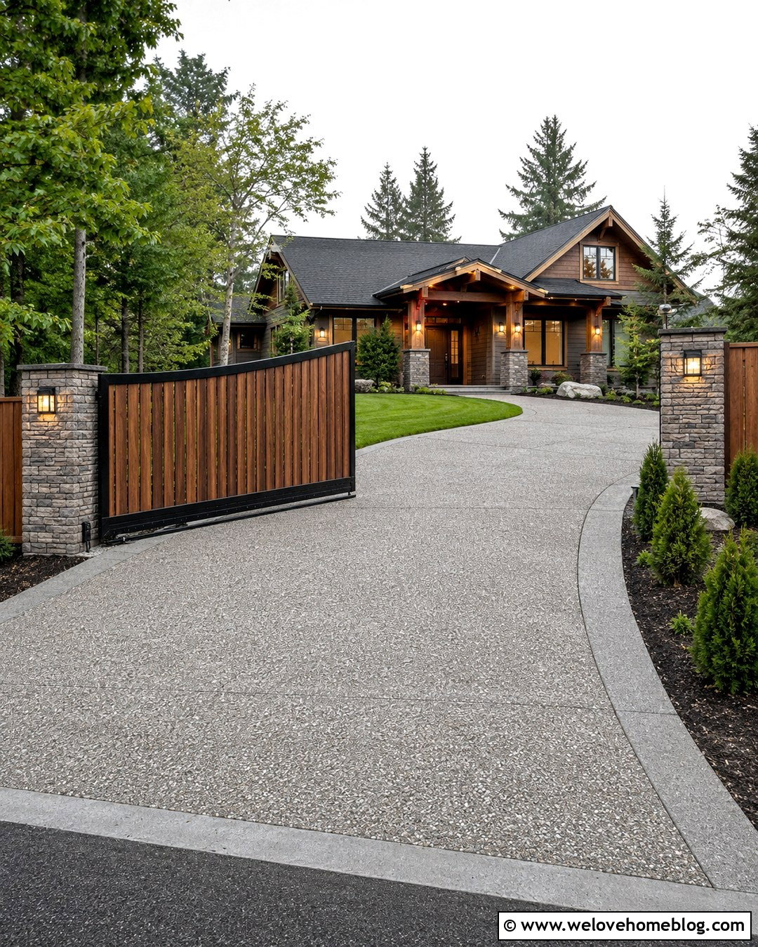 Curved Sliding Driveway Gate - 20 Curved Driveway Gate Style Ideas