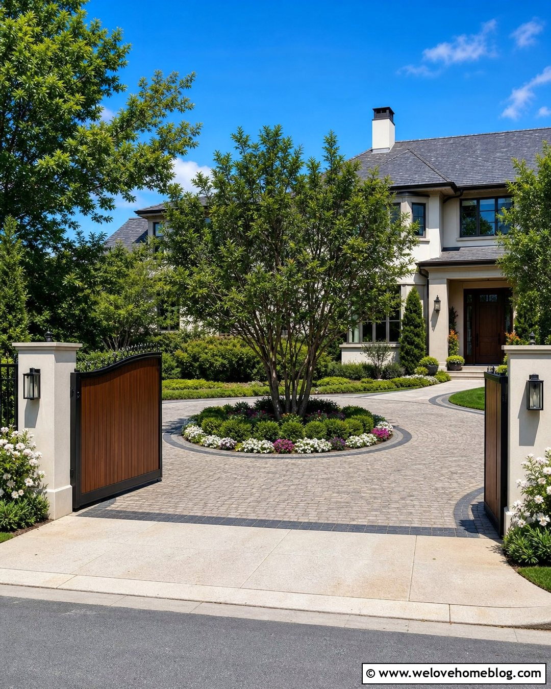 Curved Top Composite Driveway Gate - 20 Modern Composite Driveway Gates Ideas