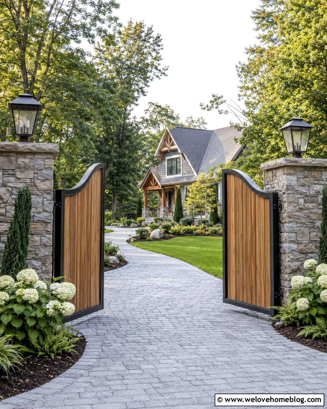 Curved Top Double Driveway Gates - 20 Double Driveway Gates Ideas