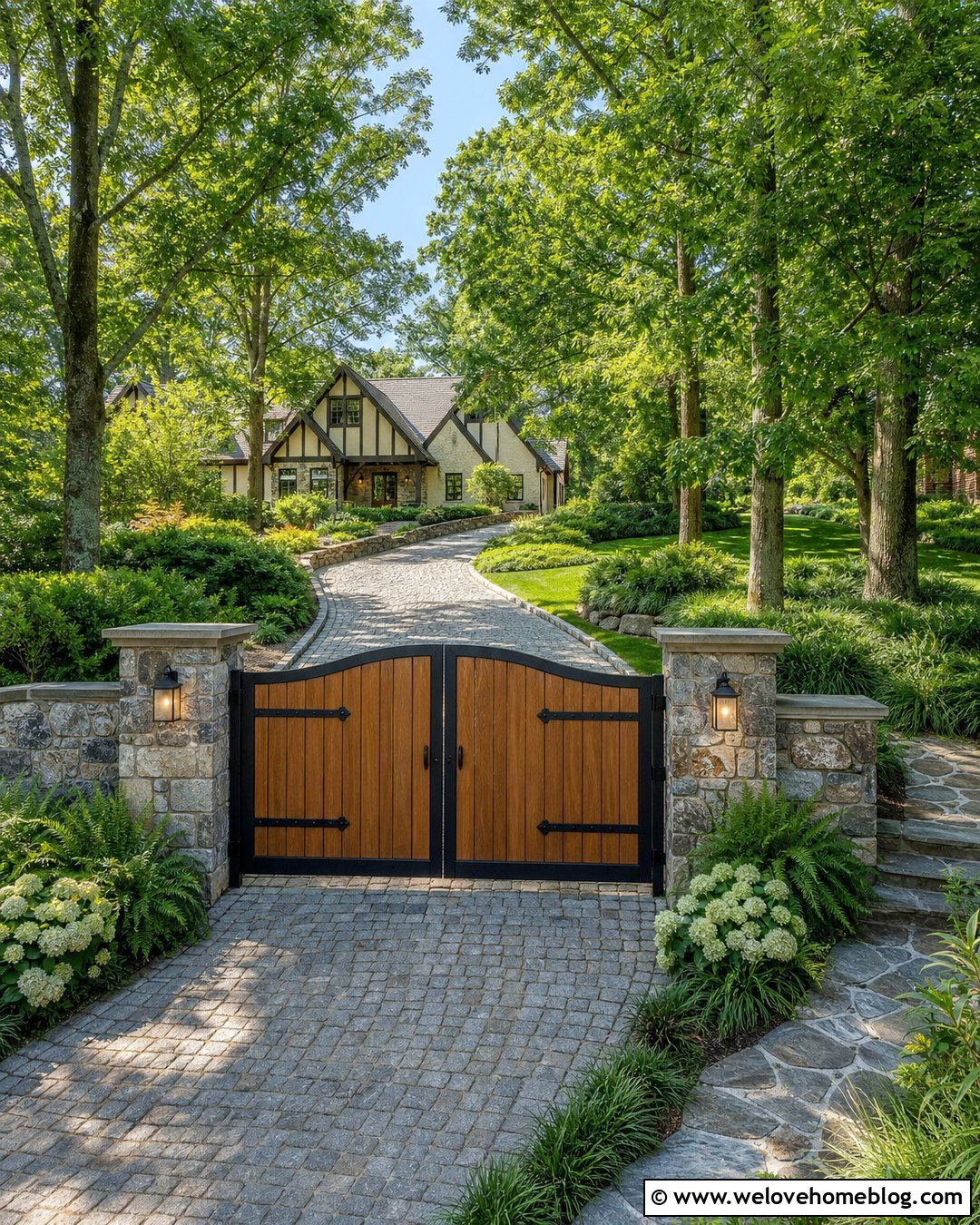 Curved Top Wood Driveway Gate - 40 unique driveway gates