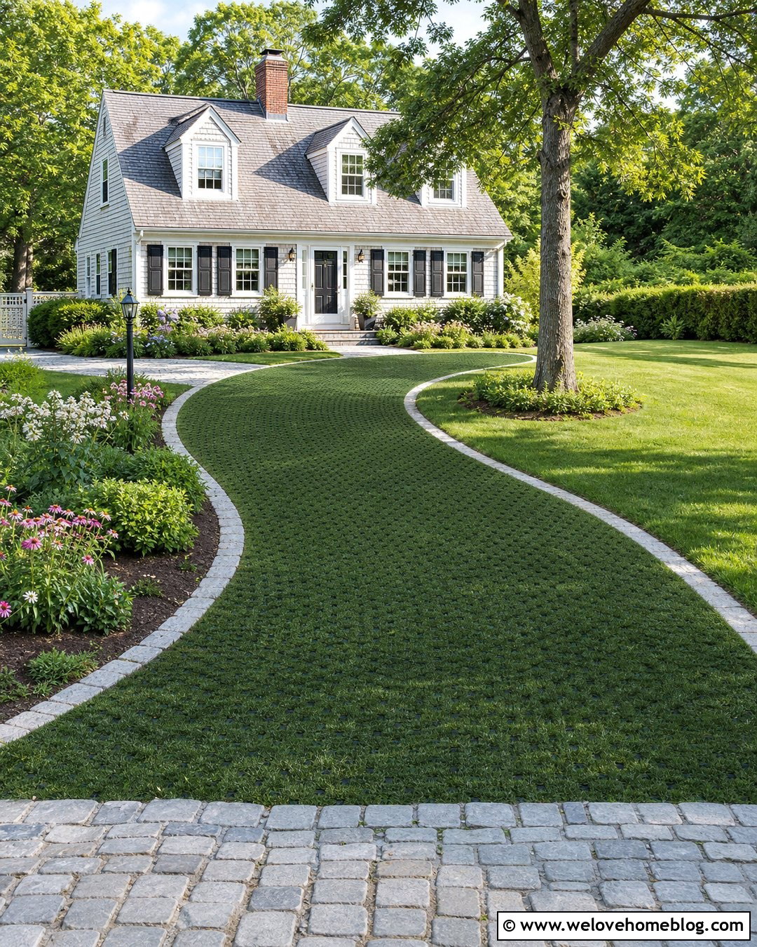 Curved Turf Driveway - 25 turf driveway ideas
