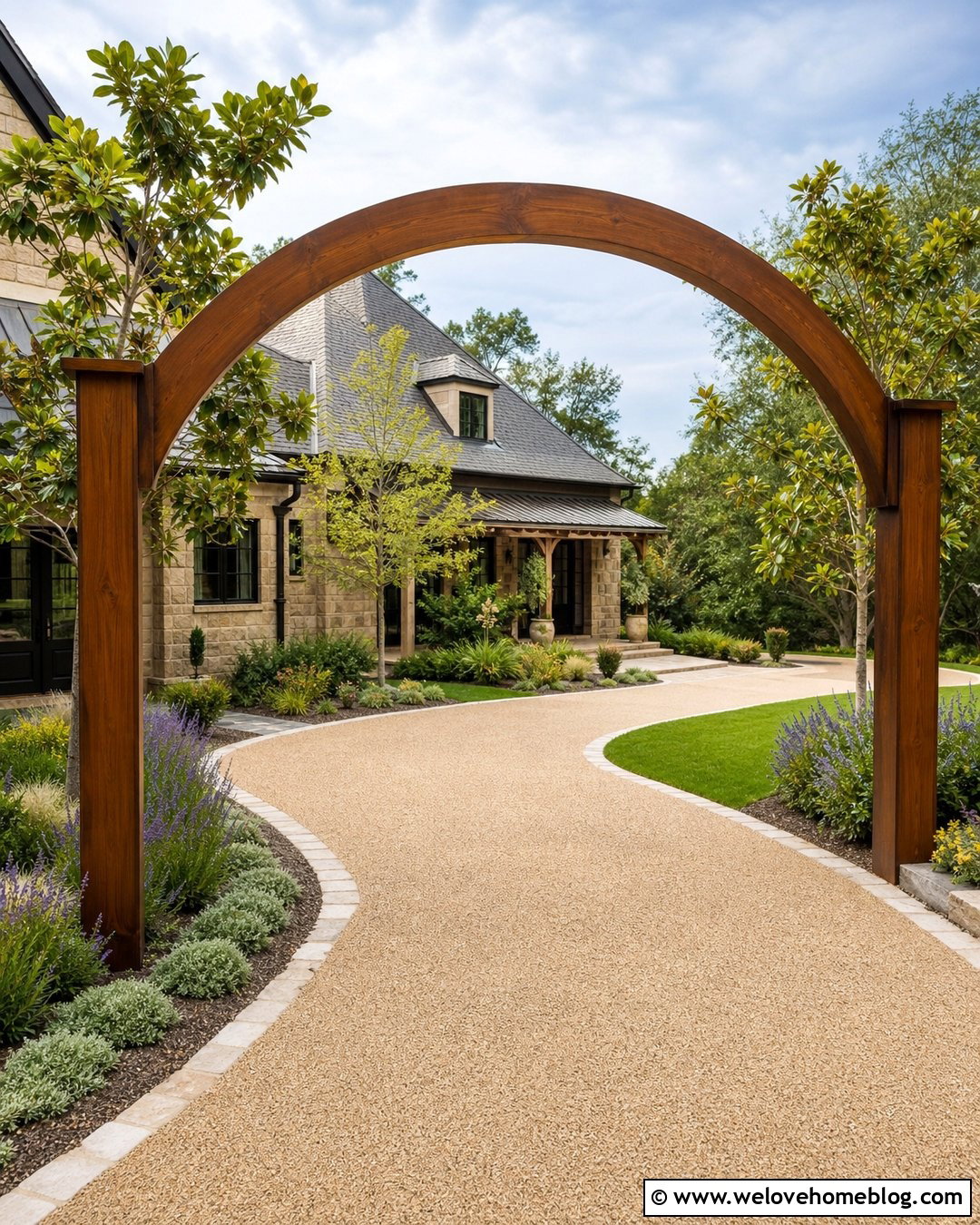 Curved Wooden Driveway Arch - 20 wooden driveway arch ideas
