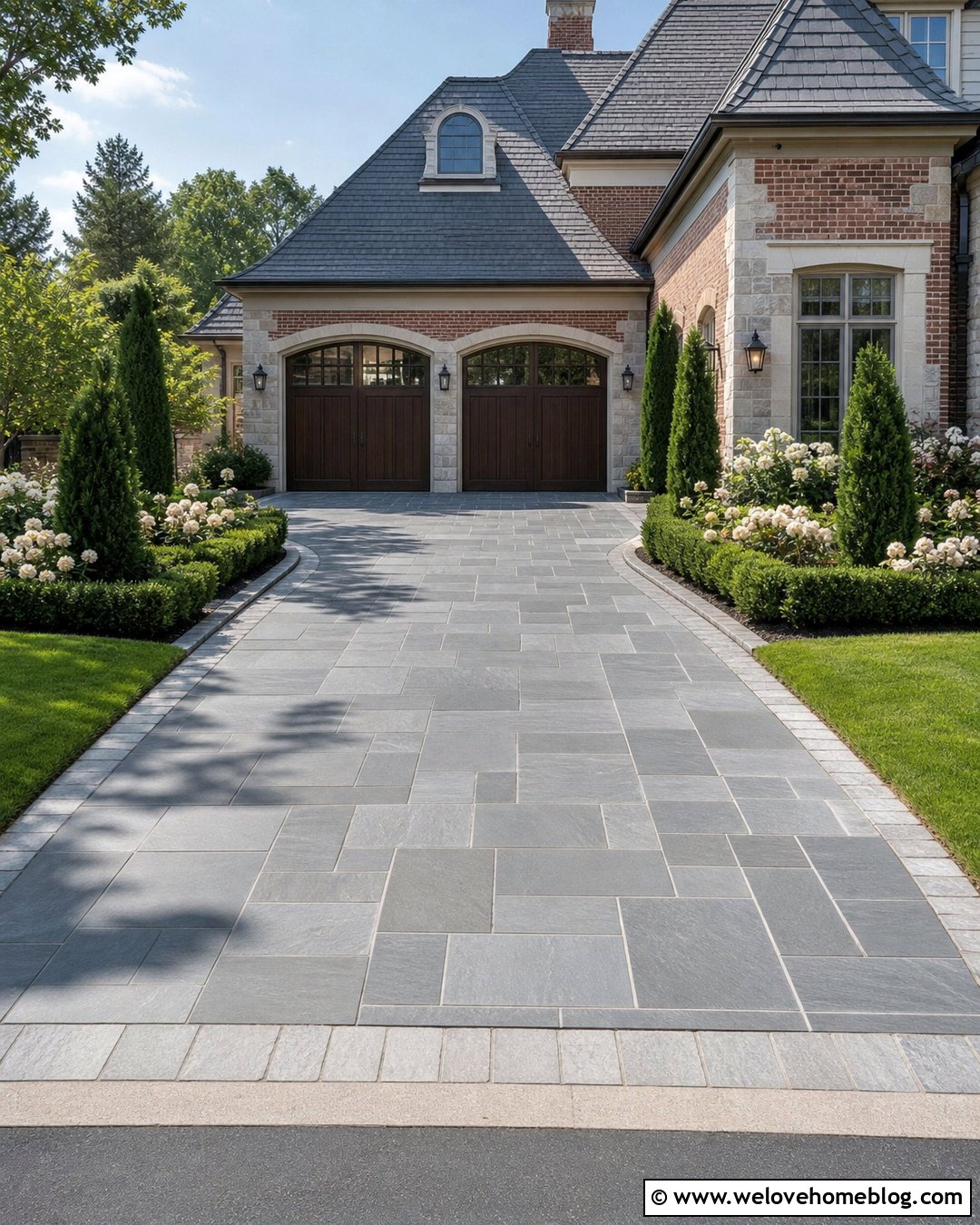 Cut Flagstone Driveway With Mortar Joints - 20 Driveway Flags Ideas