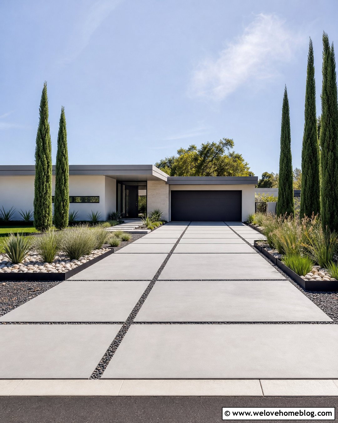 Cypress Tree Modern Driveway - 20 Cypress Tree Driveway Ideas